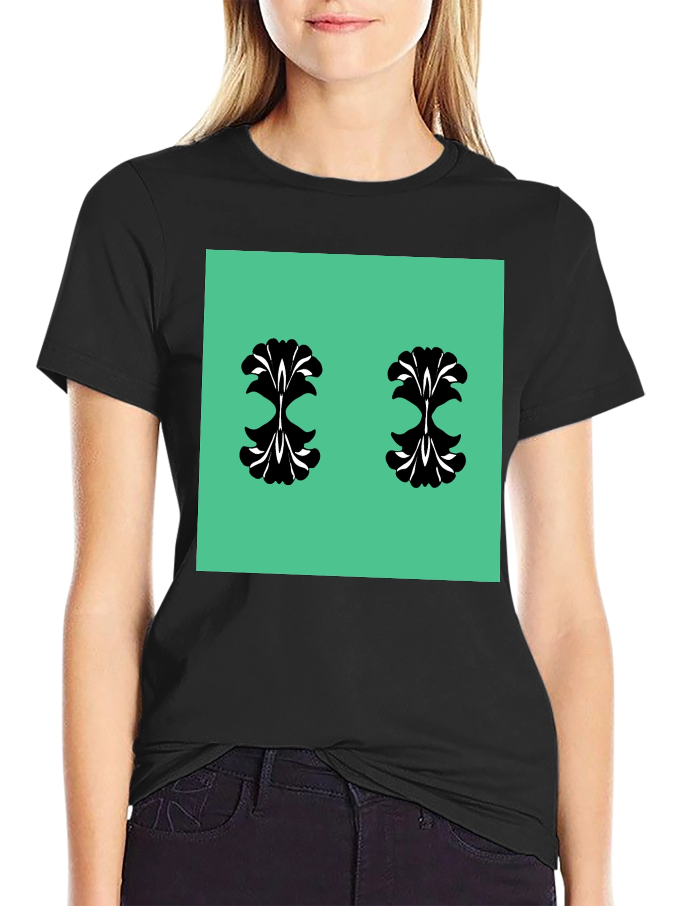 Unique Pattern Black T-Shirt