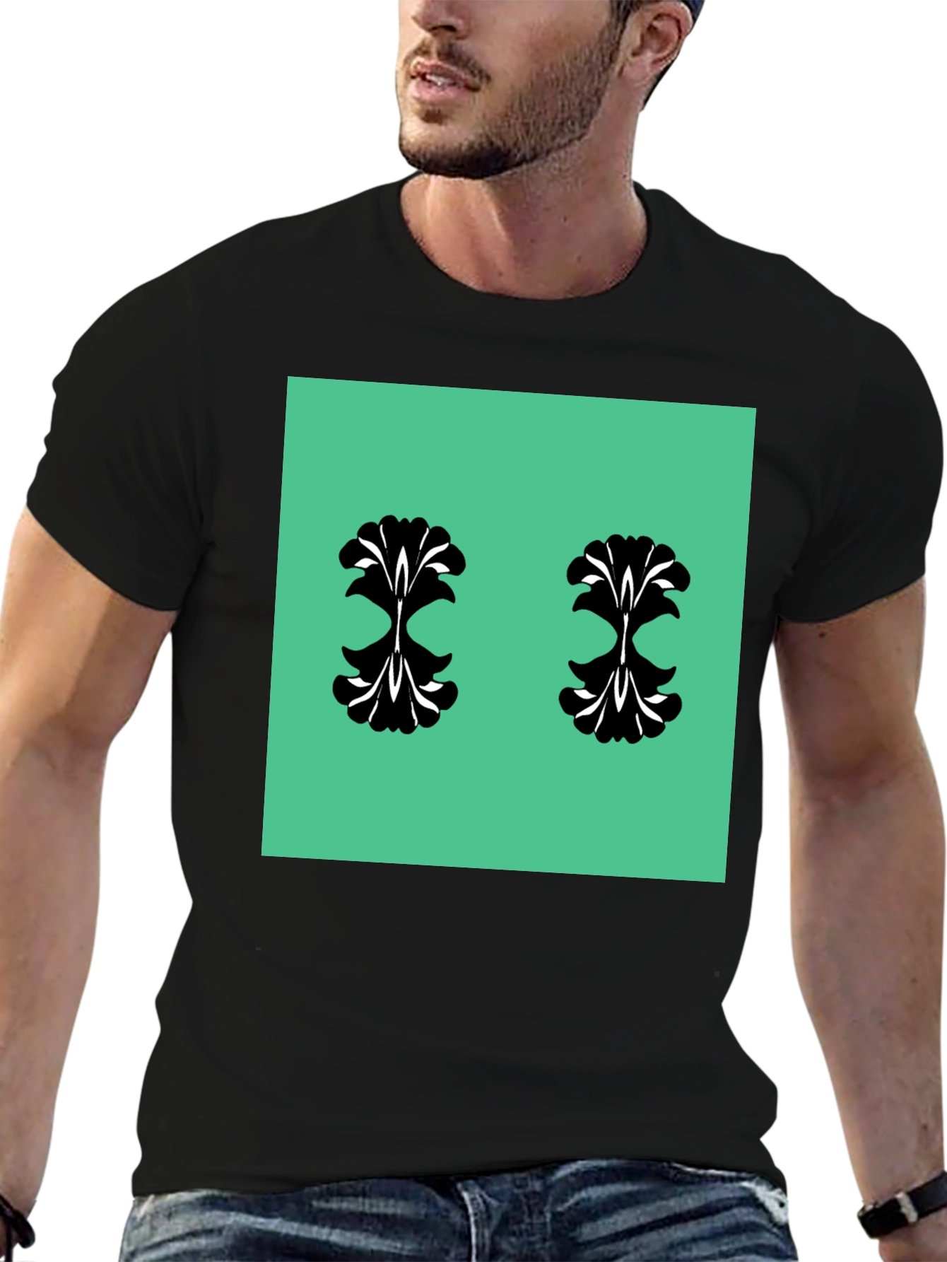 Unique Pattern Black T-Shirt