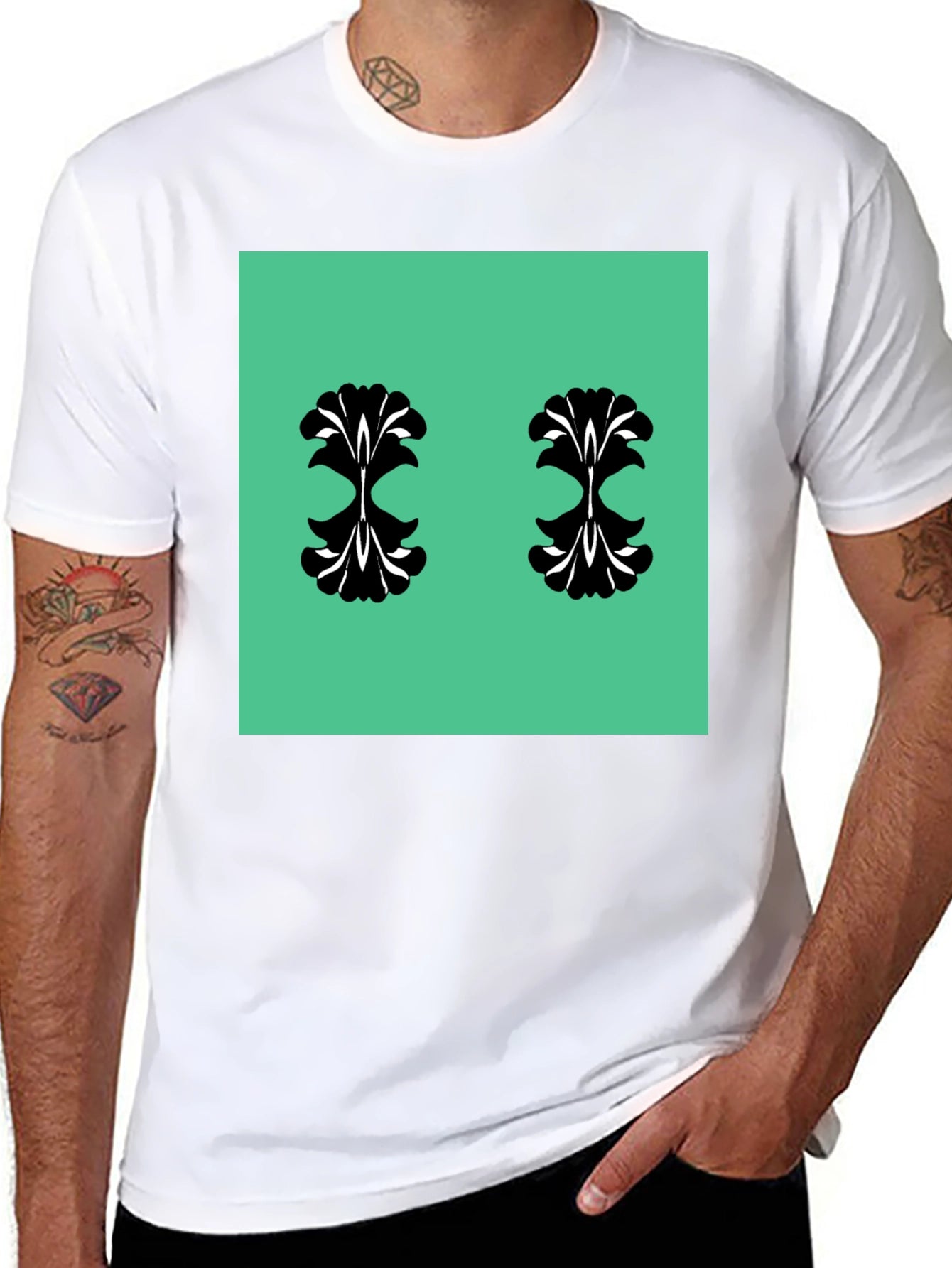 Unique Pattern Black T-Shirt