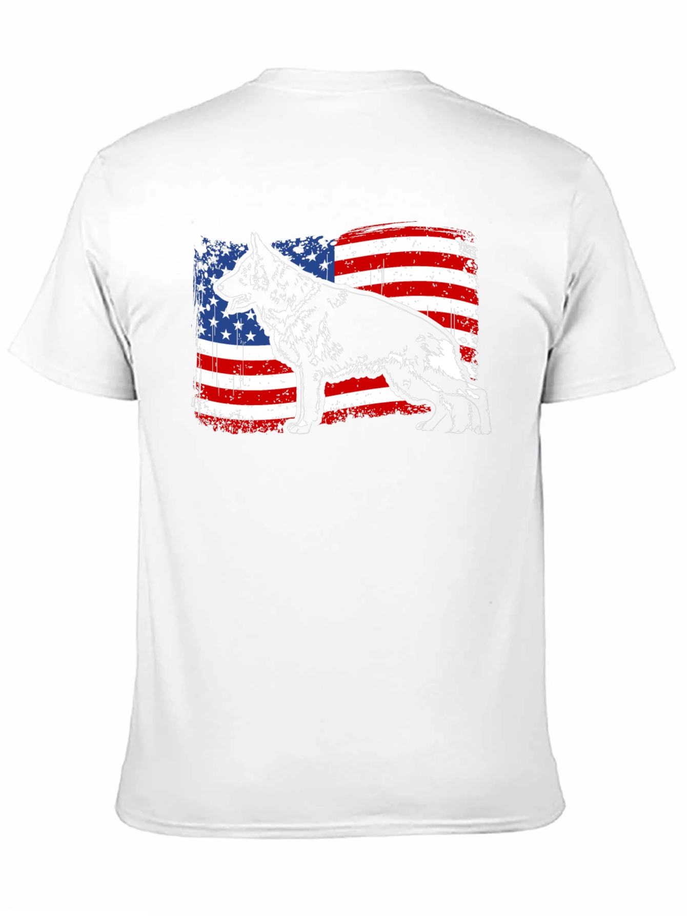 German Shepherd American Flag T-Shirt