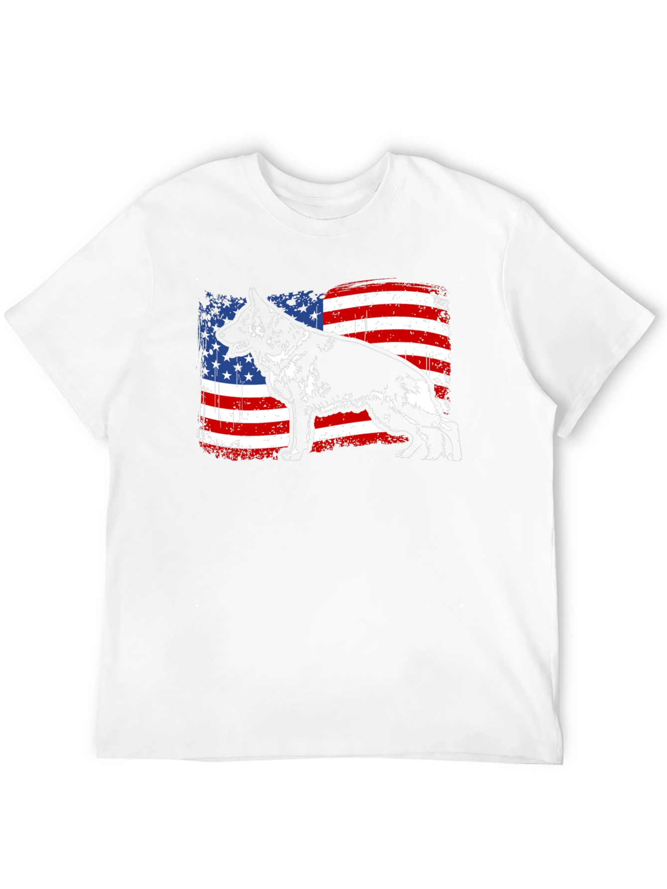 German Shepherd American Flag T-Shirt