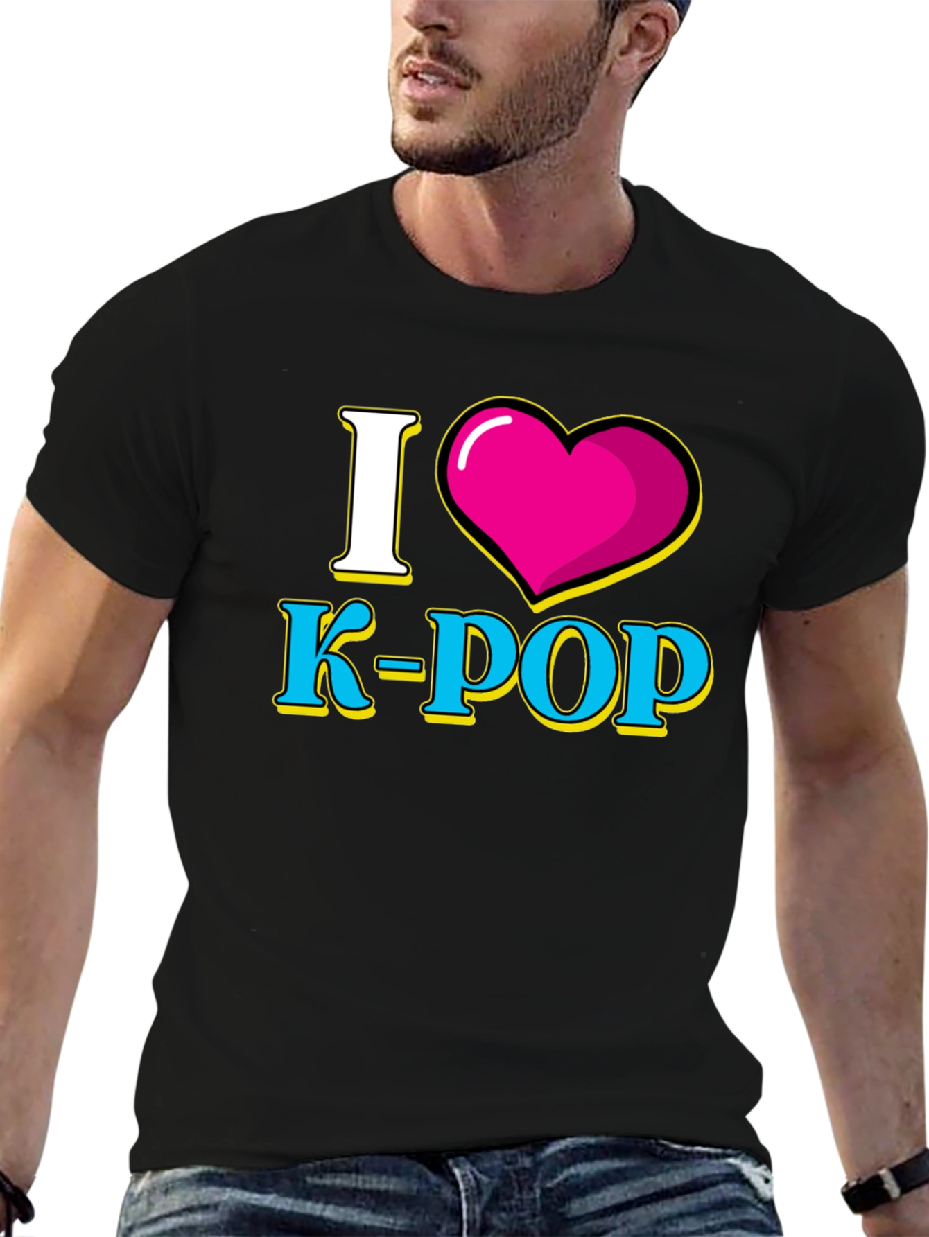 I Heart K-POP Black Graphic Tee