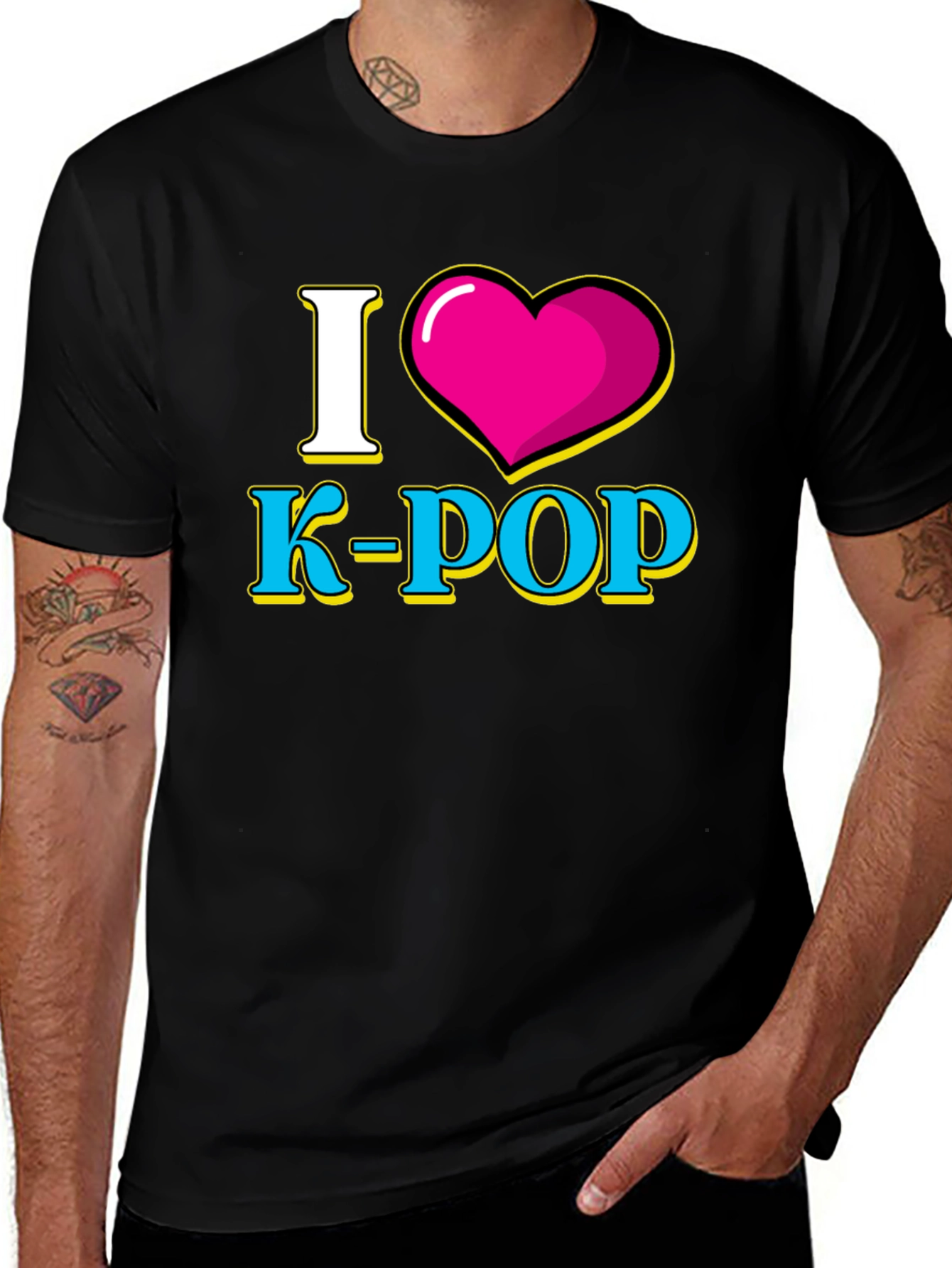 I Heart K-POP Black Graphic Tee