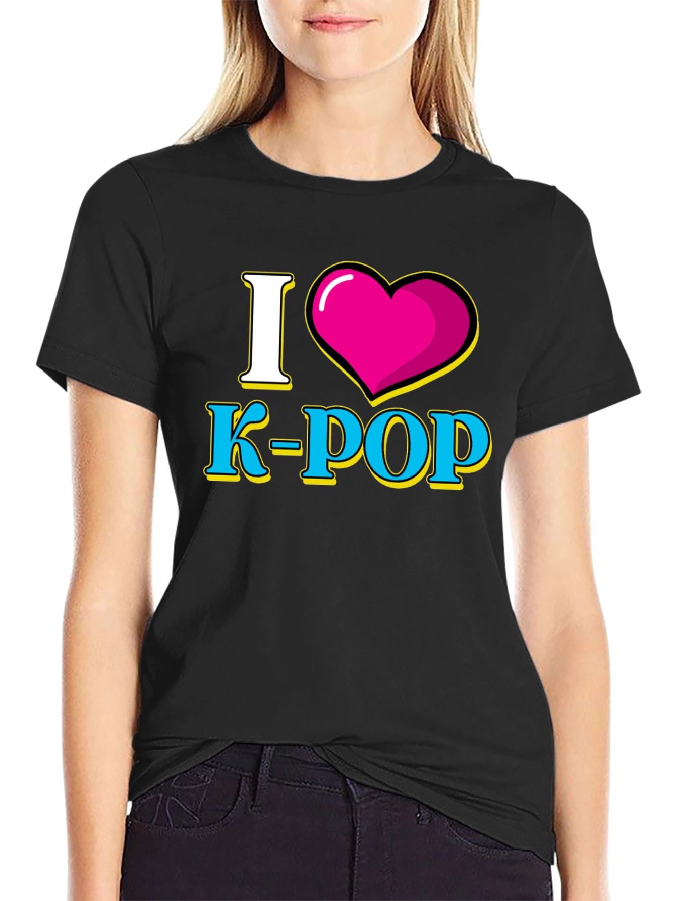 I Heart K-POP Black Graphic Tee