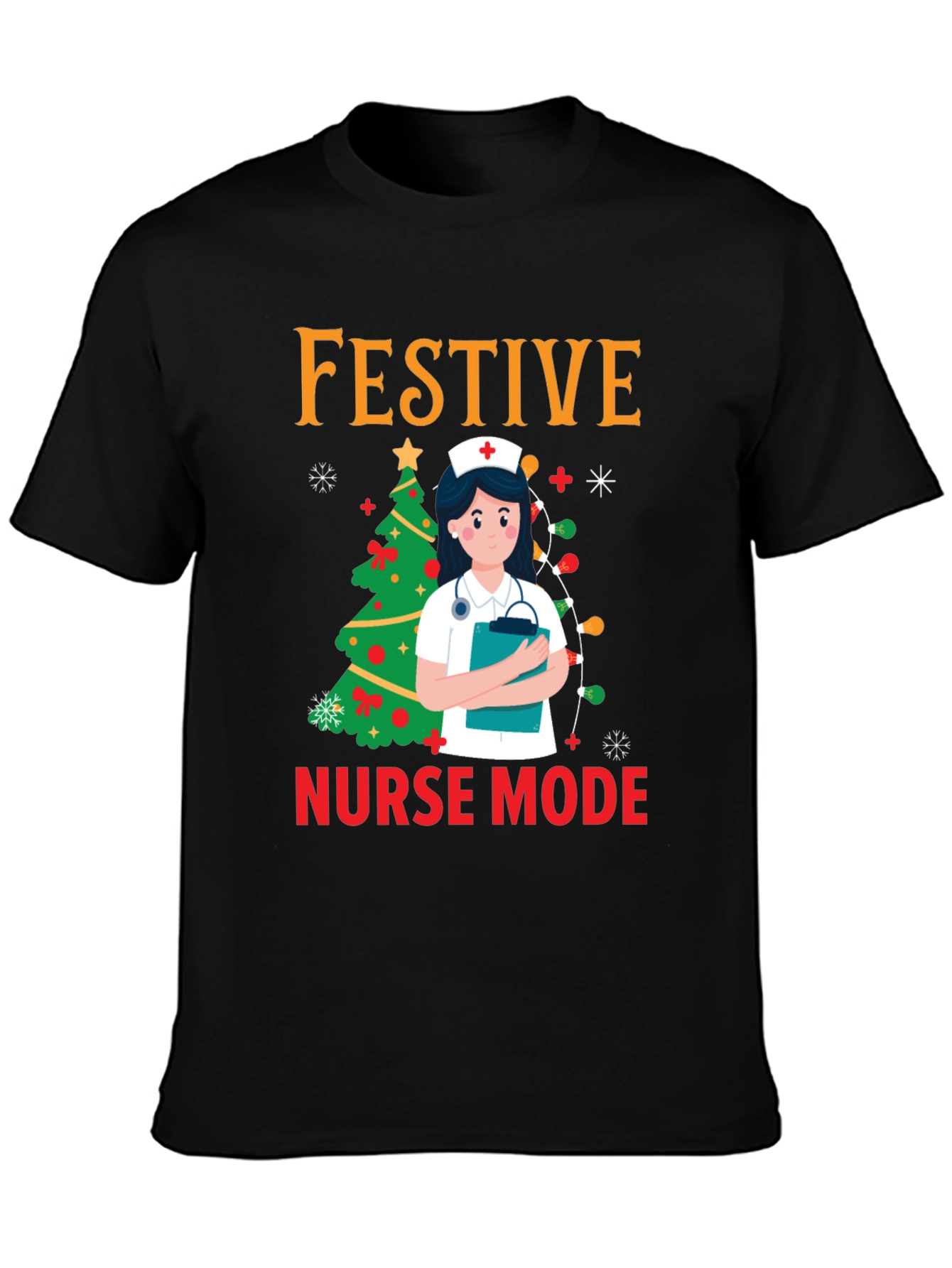 Festive Nurse Mode Christmas T-Shirt