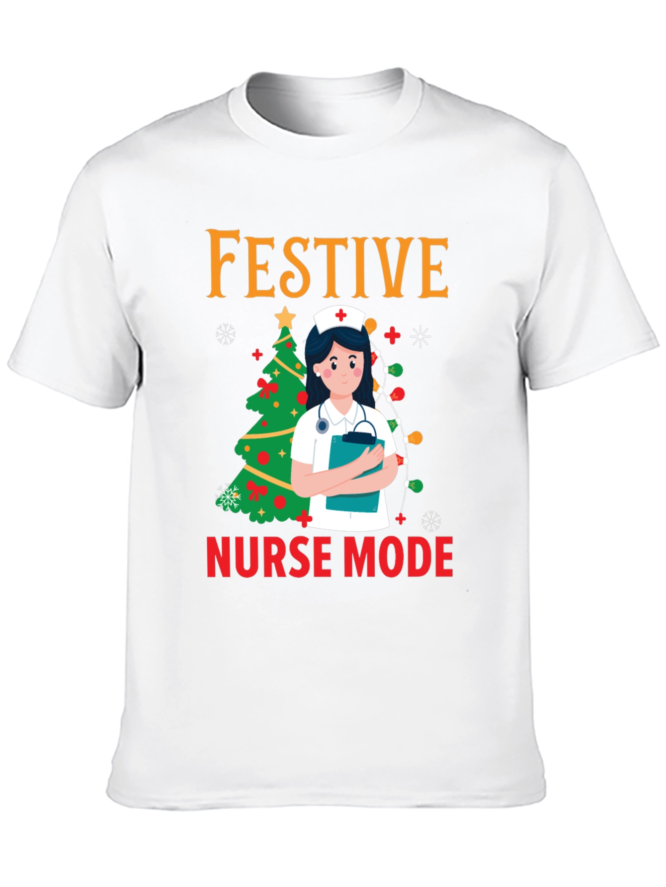 Festive Nurse Mode Christmas T-Shirt