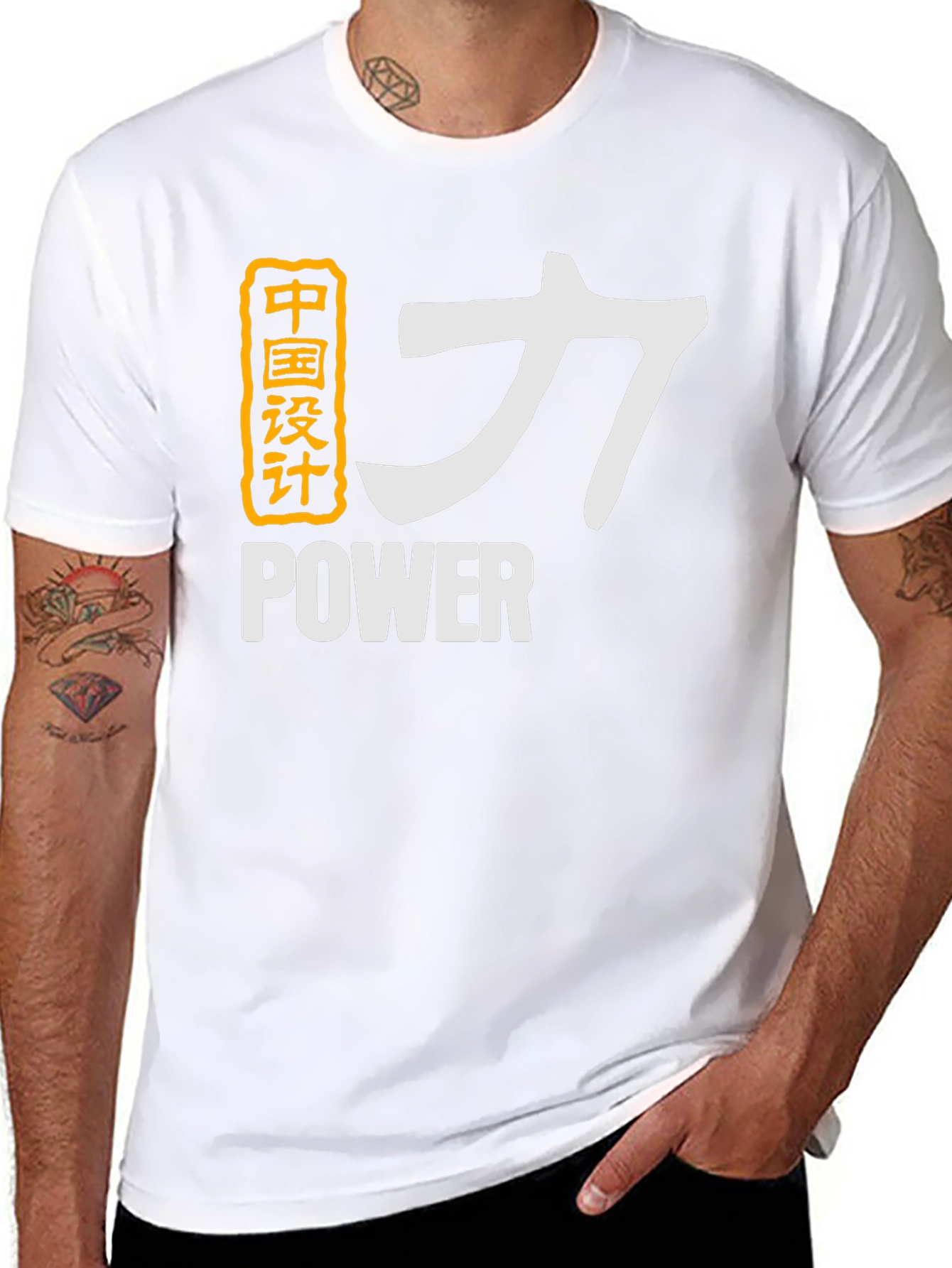 Chinese Power Graphic Print T-Shirt - Bold Design