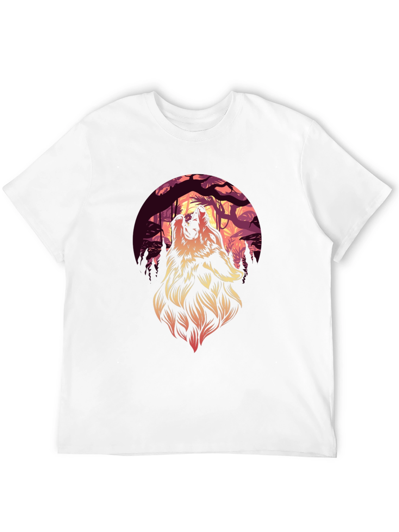Wolf Howl Graphic Tee - Black Cotton T-Shirt