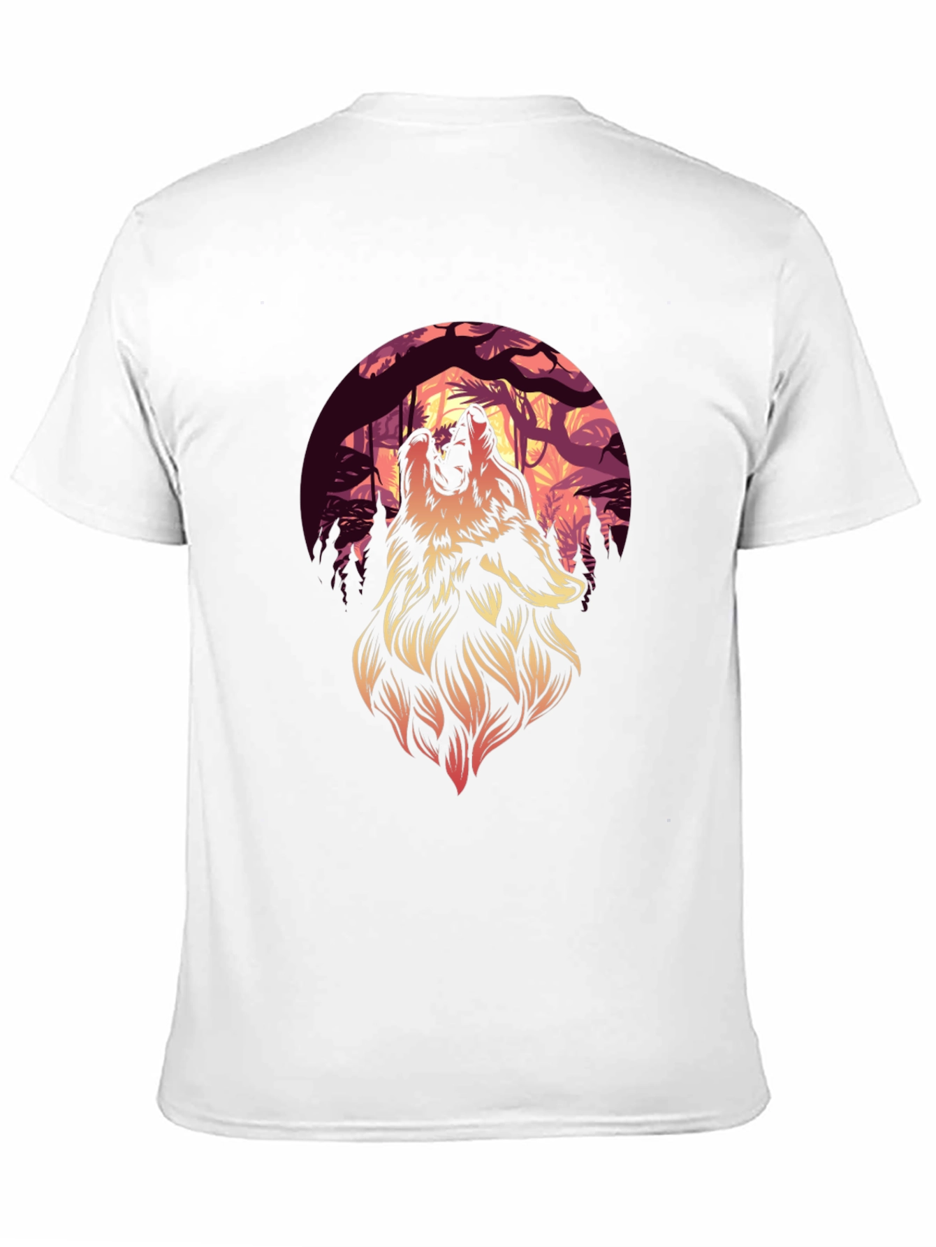 Wolf Howl Graphic Tee - Black Cotton T-Shirt