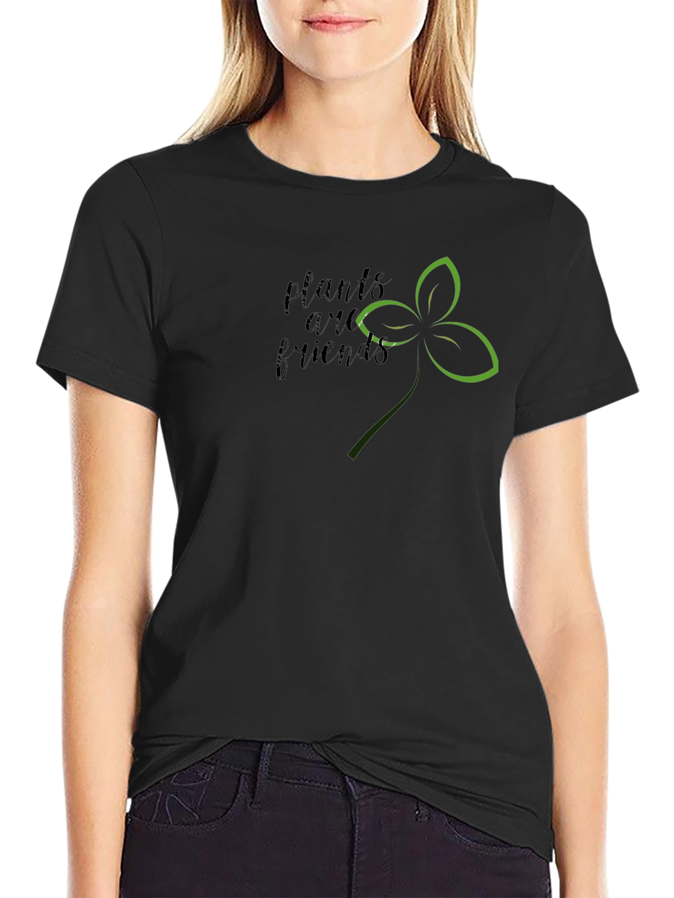 Plants Are Friends Graphic Tee - Black Unisex T-Shirt
