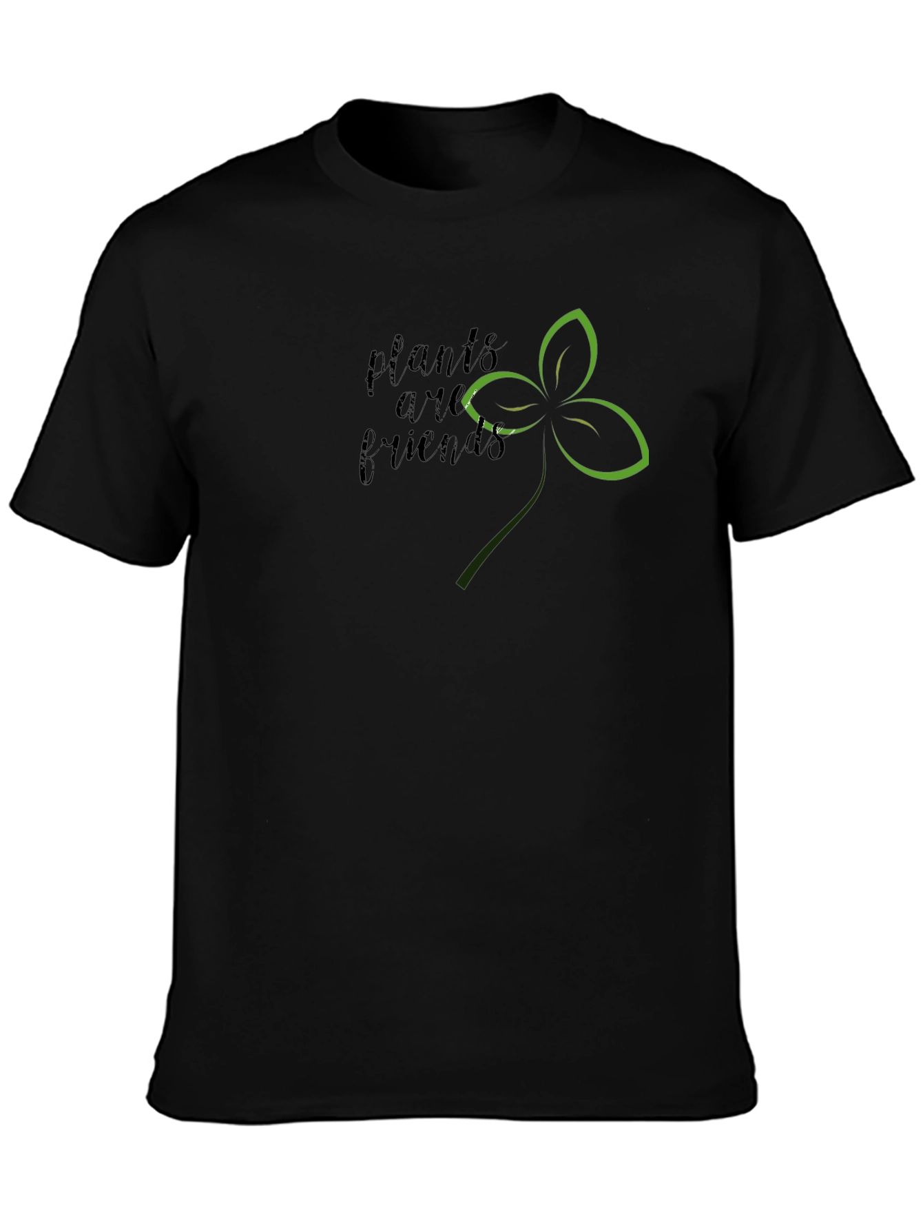 Plants Are Friends Graphic Tee - Black Unisex T-Shirt