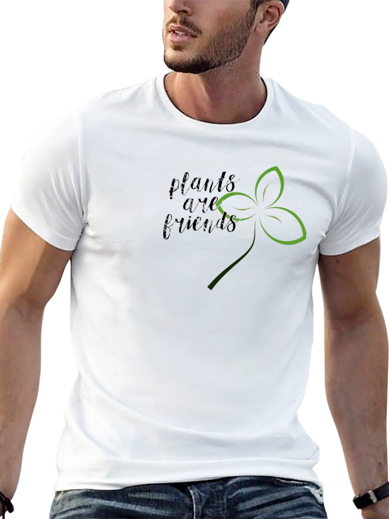 Plants Are Friends Graphic Tee - Black Unisex T-Shirt