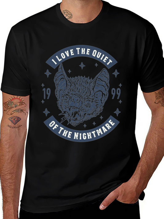 Quiet Nightmare Bat Graphic T-Shirt - Black