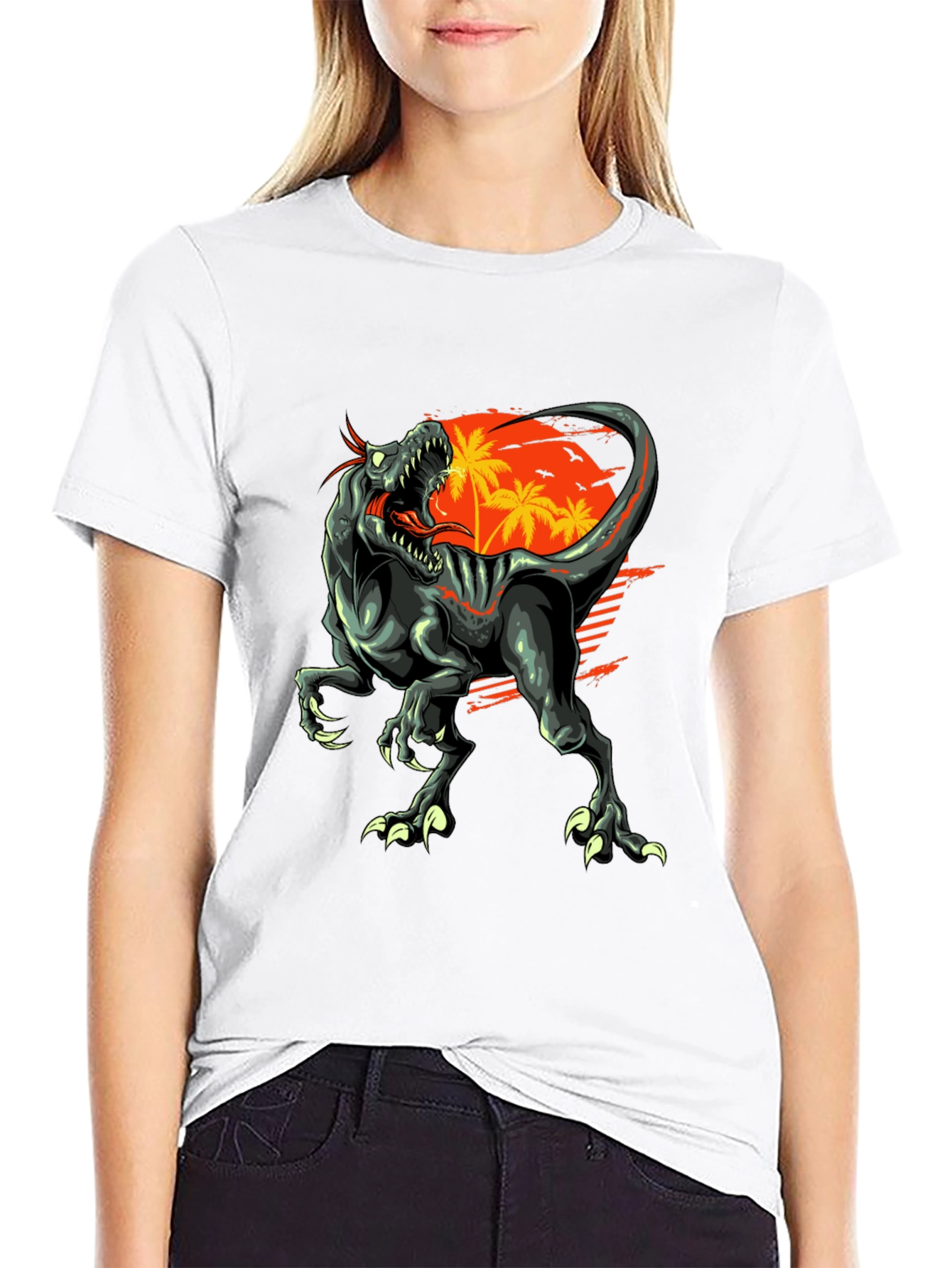 Dino Sunset Graphic Tee
