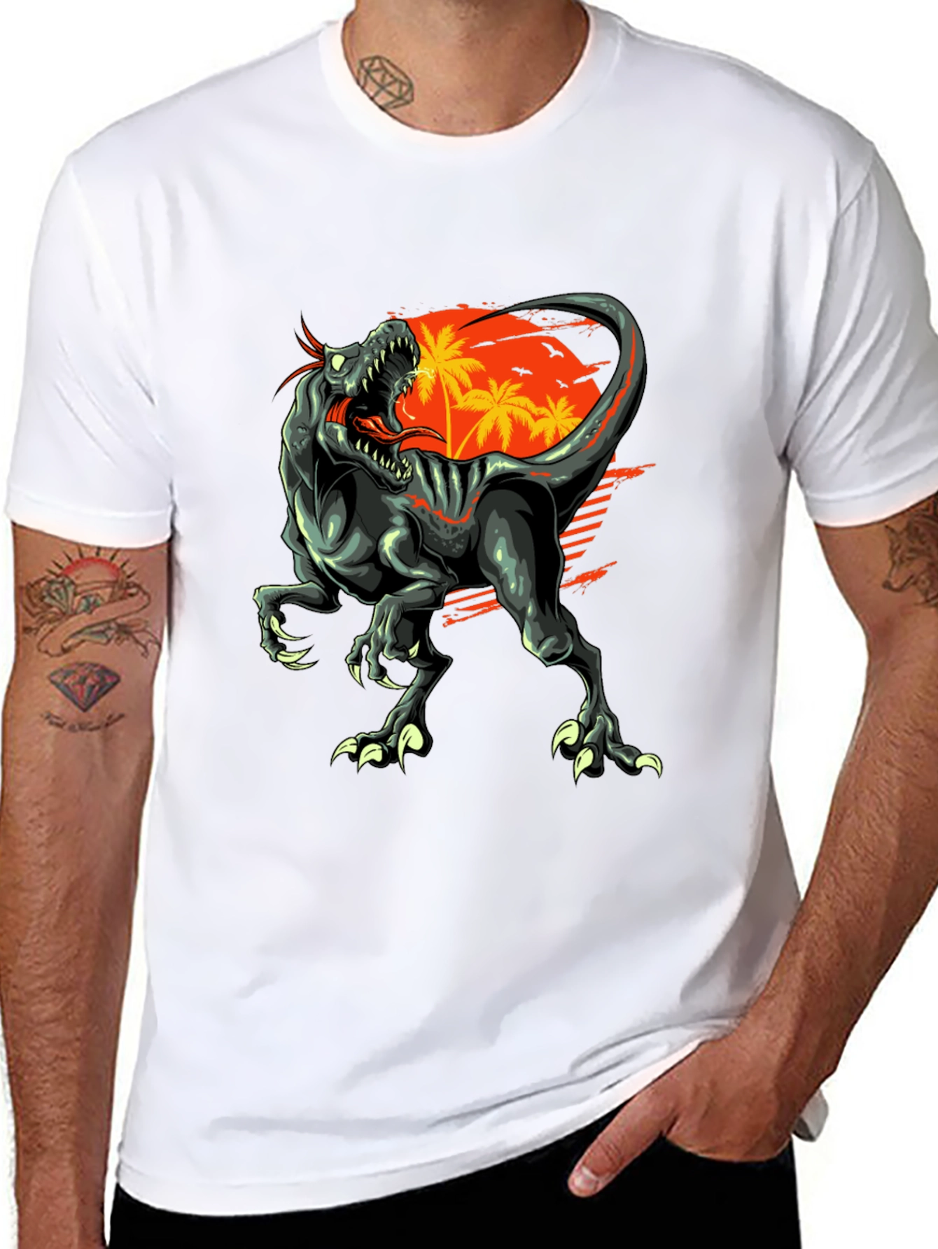 Dino Sunset Graphic Tee