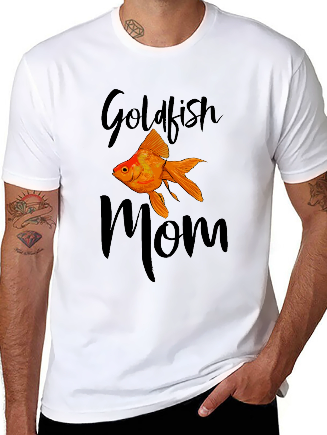 Goldfish Mom T-Shirt - Novelty Graphic Tee