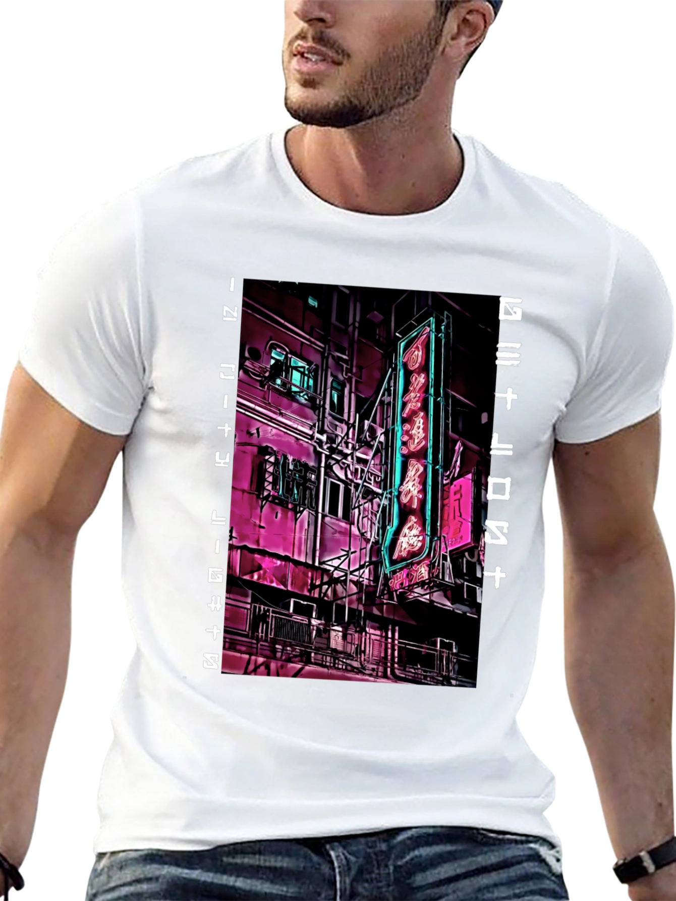 Cyberpunk Neon City T-Shirt