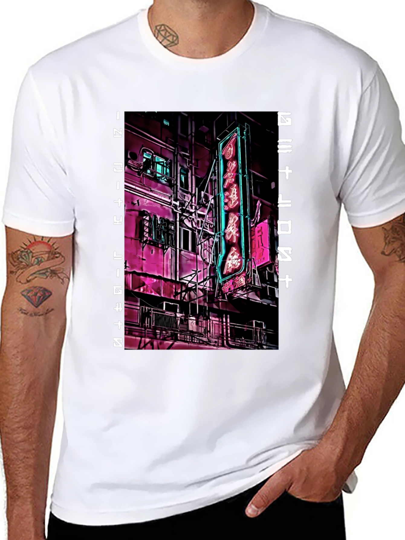 Cyberpunk Neon City T-Shirt