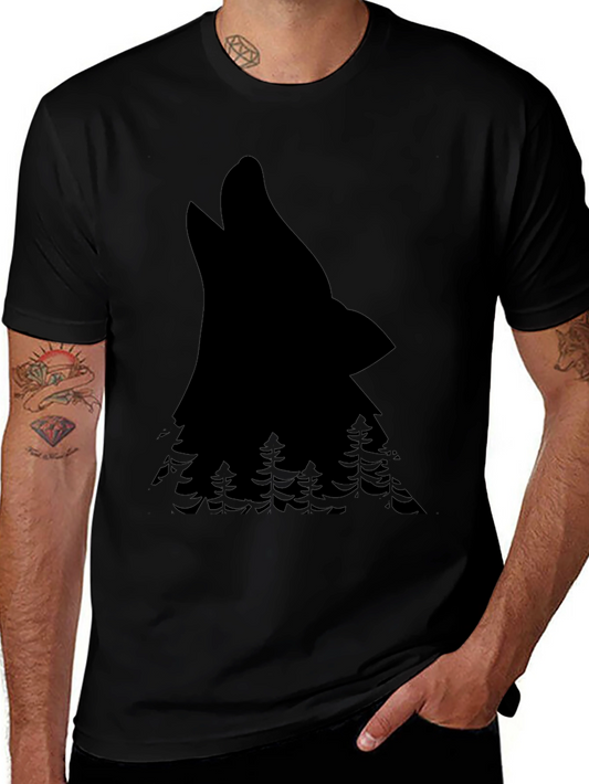 Wolf & Forest Graphic Tee - Black