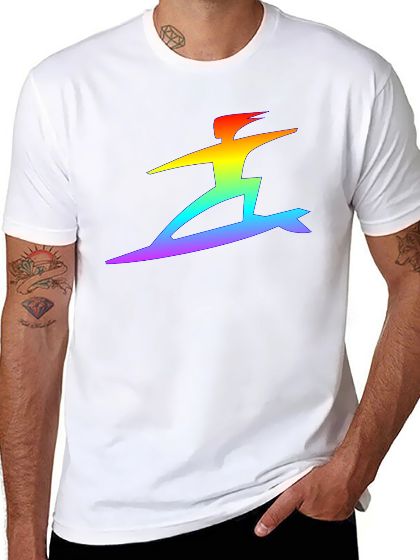Rainbow Surfer Graphic T-Shirt