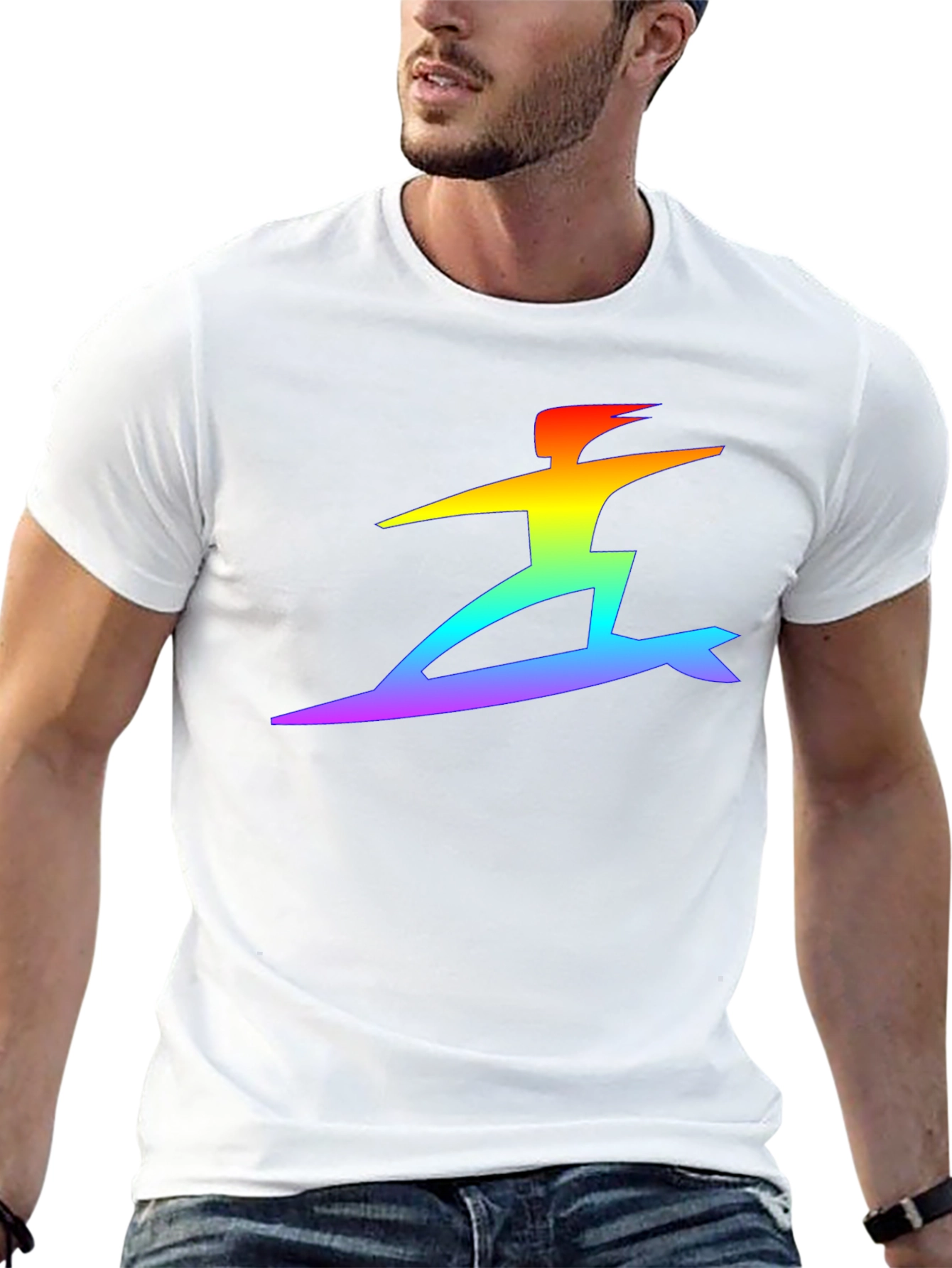 Rainbow Surfer Graphic T-Shirt