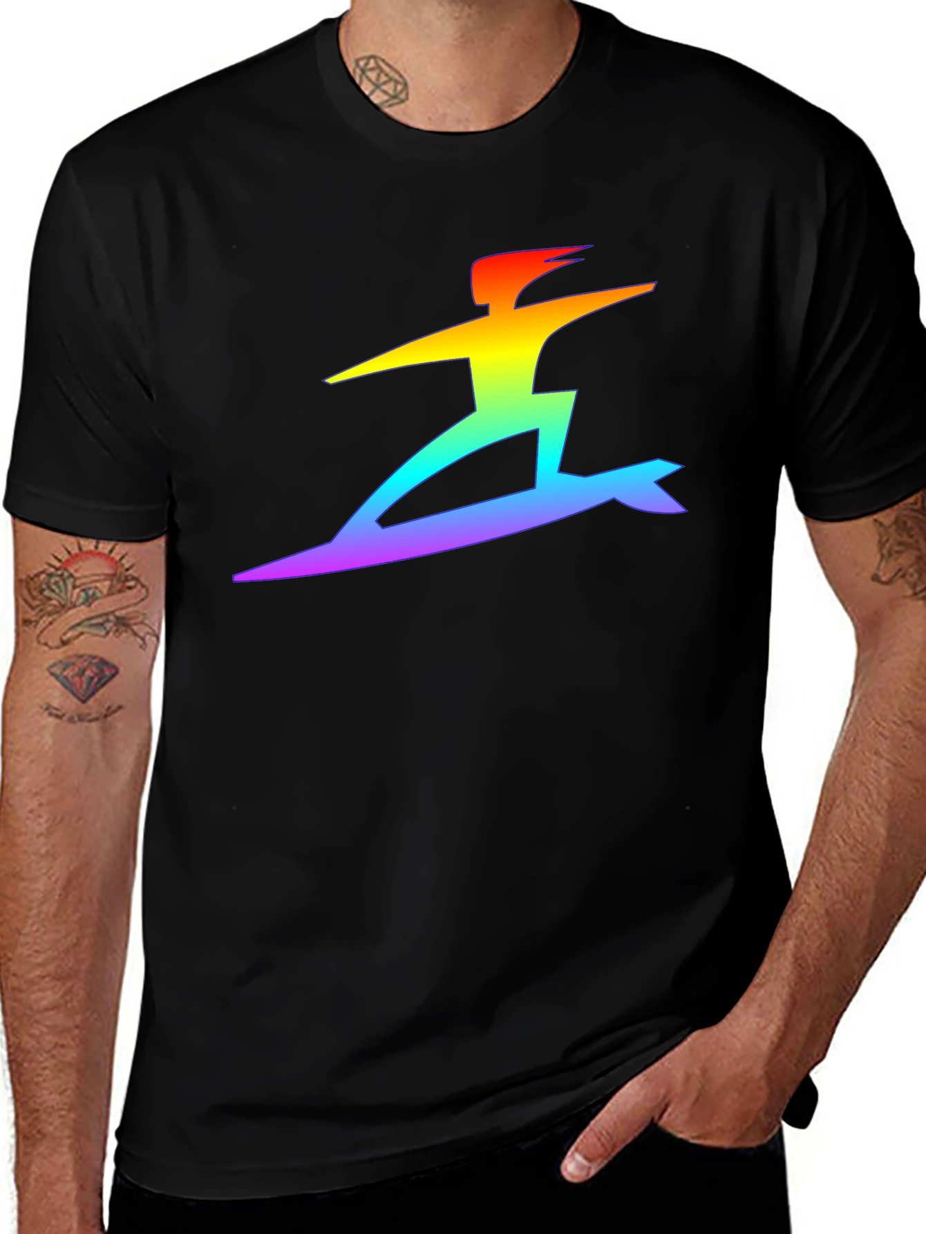 Rainbow Surfer Graphic T-Shirt