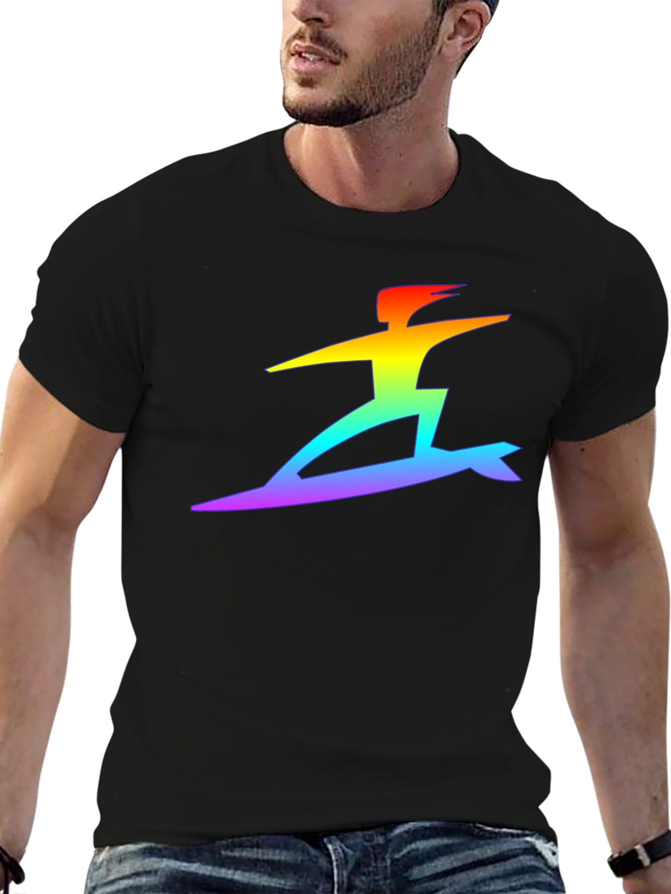 Rainbow Surfer Graphic T-Shirt