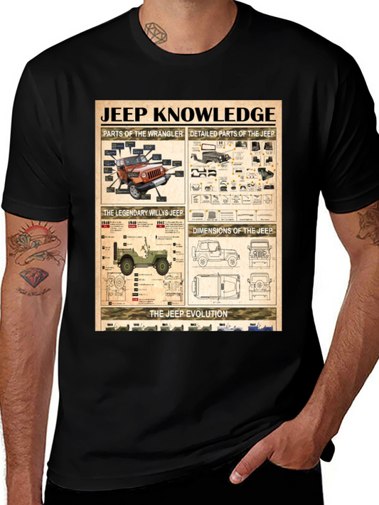 Jeep Knowledge T-Shirt: Wrangler & Willys Jeep Diagrams