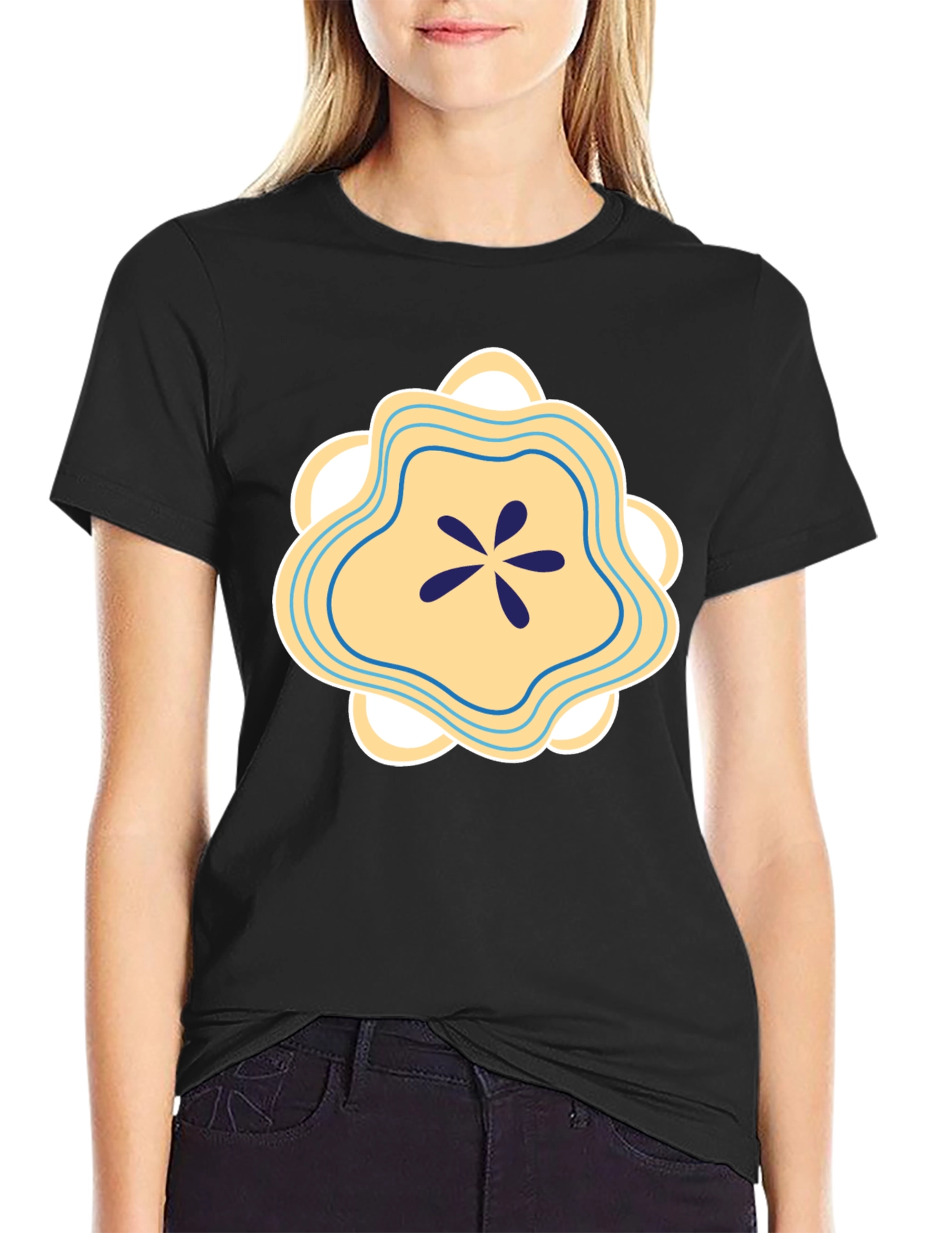 Abstract Floral Graphic Tee - Stylish Cotton Blend
