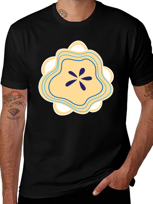 Abstract Floral Graphic Tee - Stylish Cotton Blend