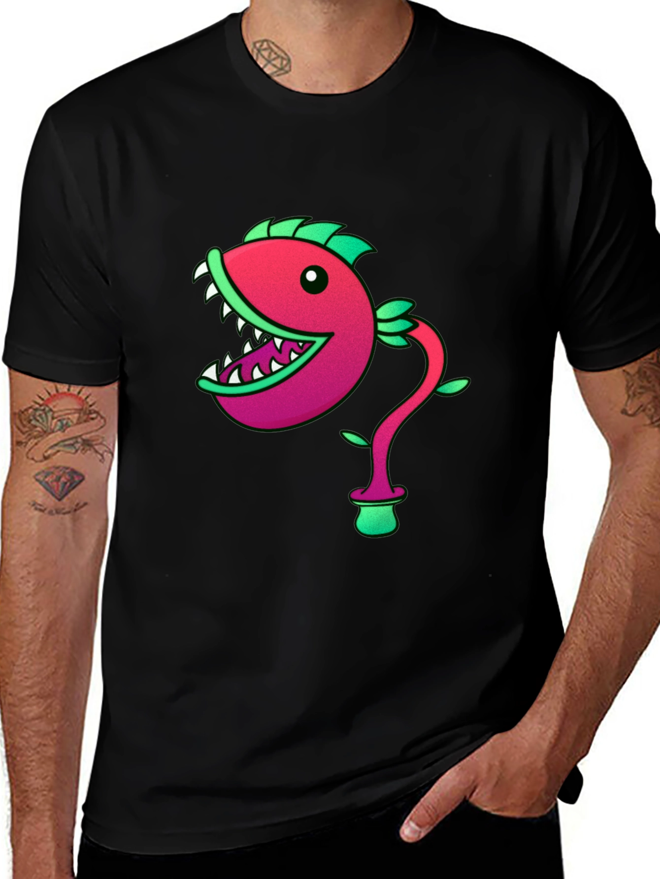 Fish Plant Graphic Print T-Shirt
