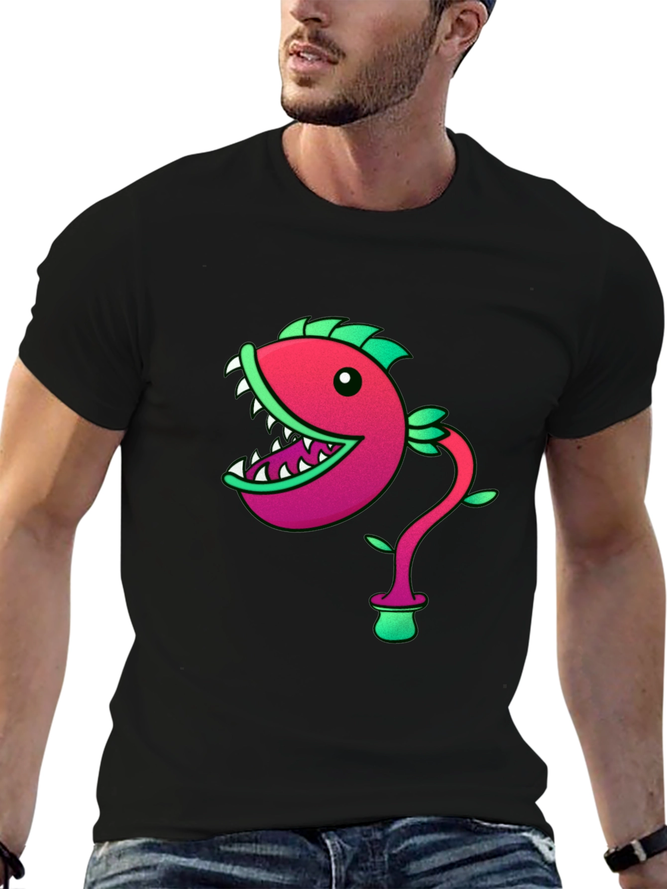 Fish Plant Graphic Print T-Shirt