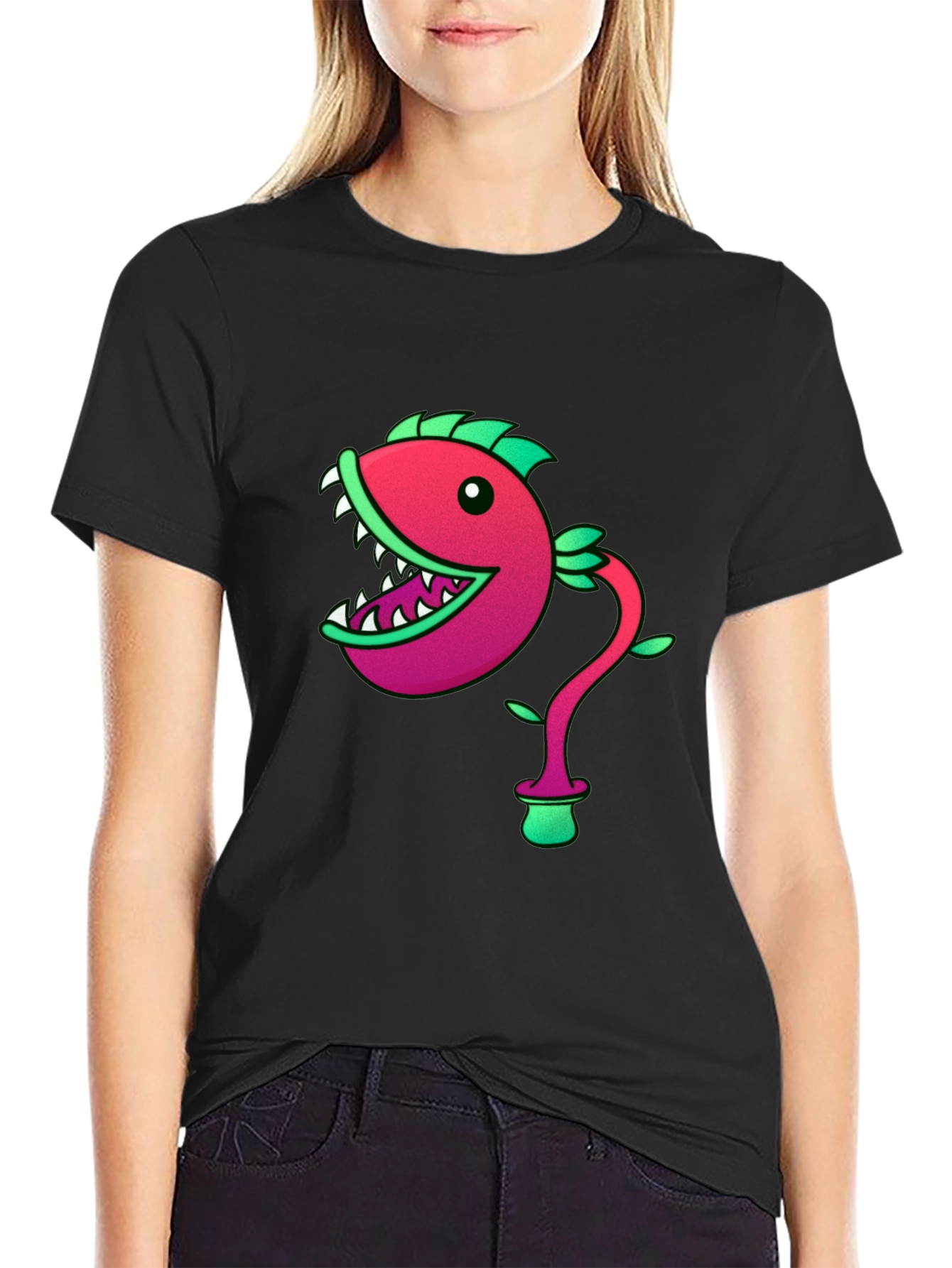 Fish Plant Graphic Print T-Shirt