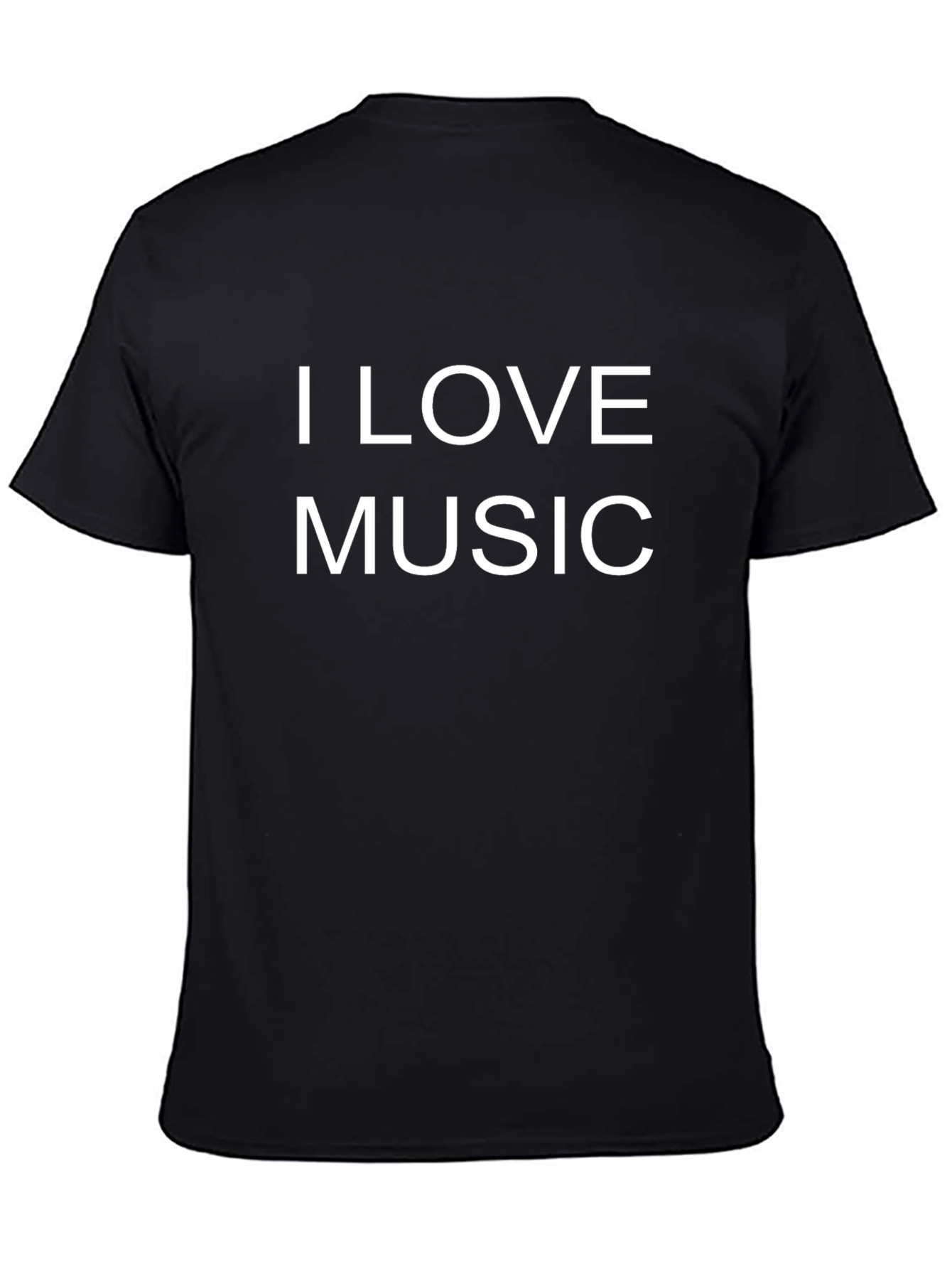 I Love Music Black T-Shirt - Casual Style