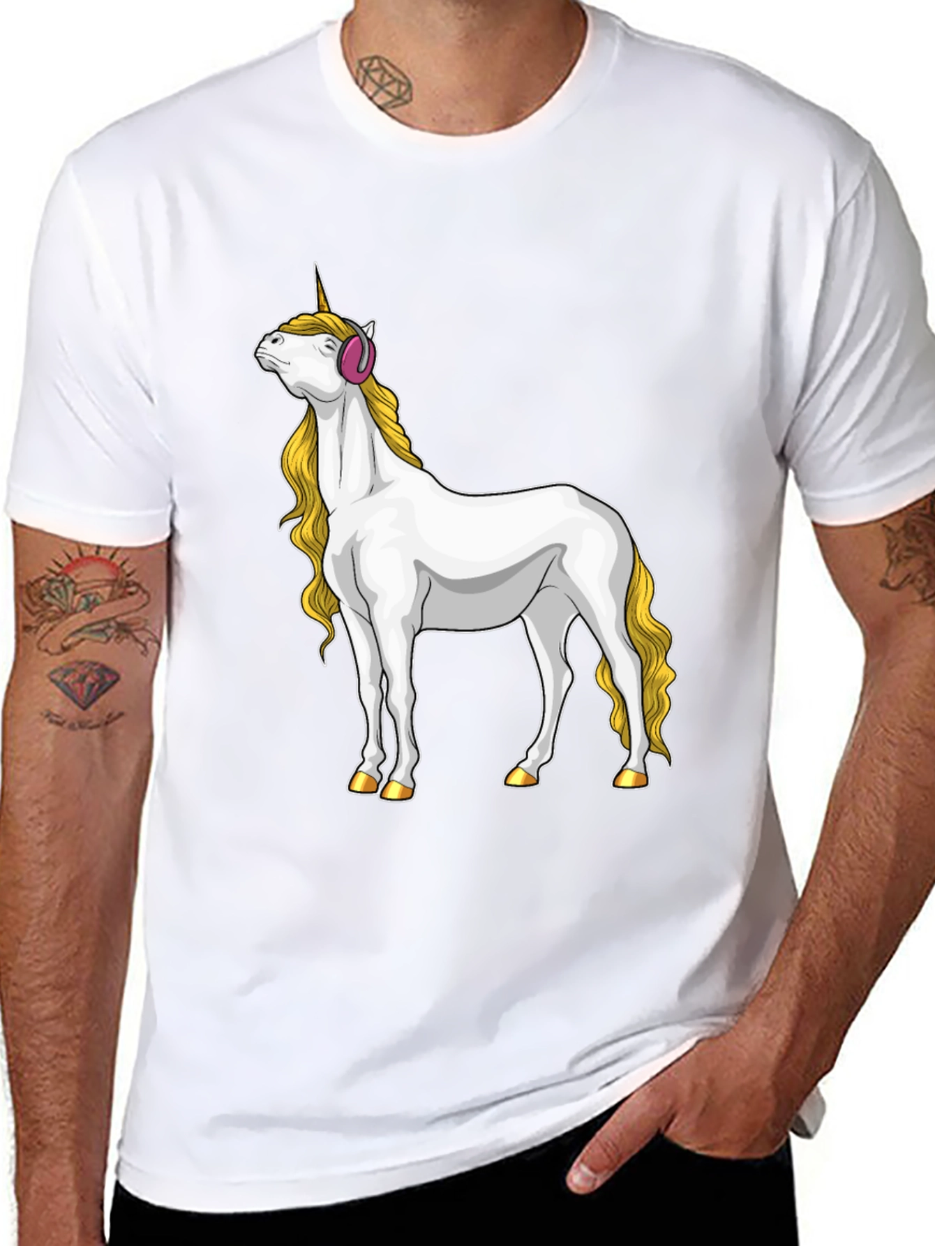 Unicorn Headphone Graphic Tee