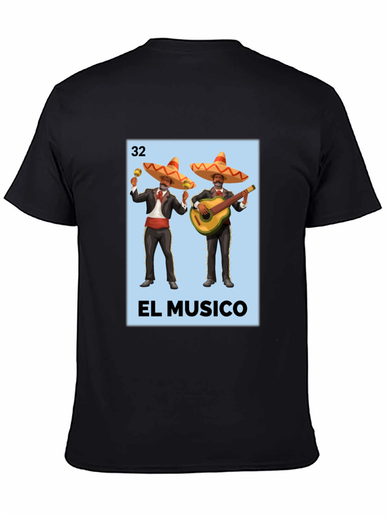 El Musico Loteria T-Shirt - Black Cotton Tee