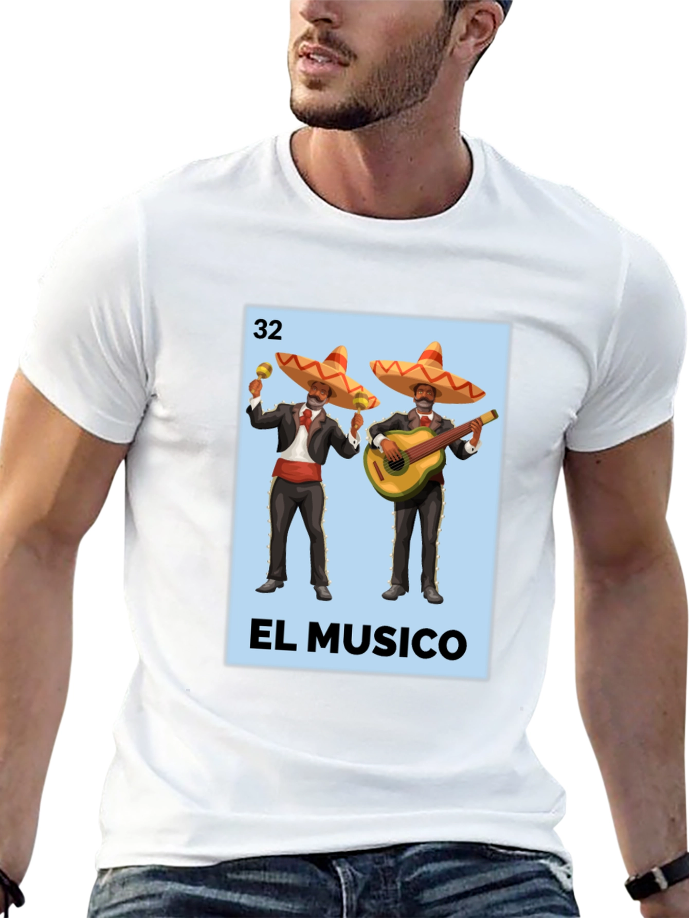El Musico Loteria T-Shirt - Black Cotton Tee
