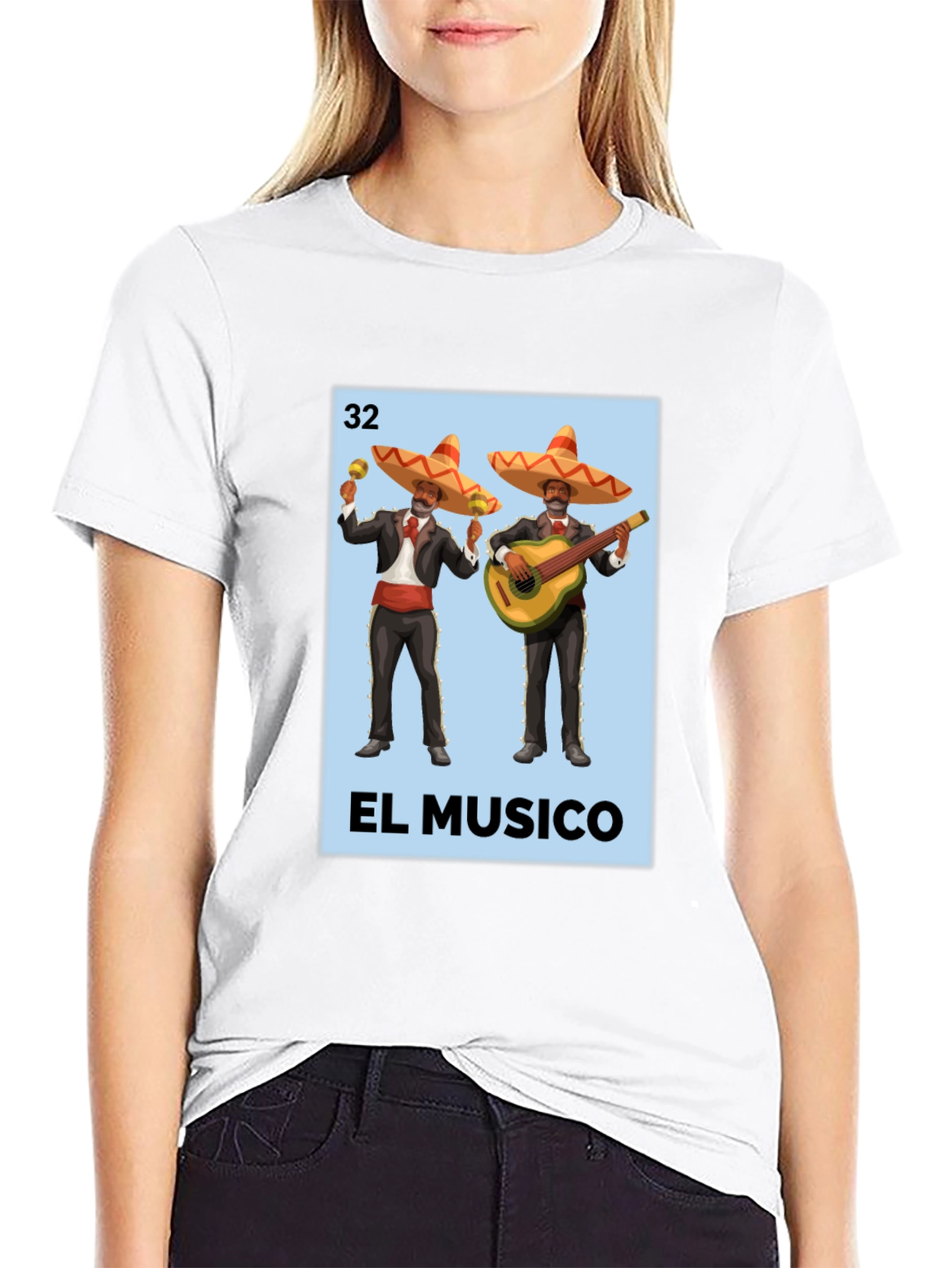 El Musico Loteria T-Shirt - Black Cotton Tee