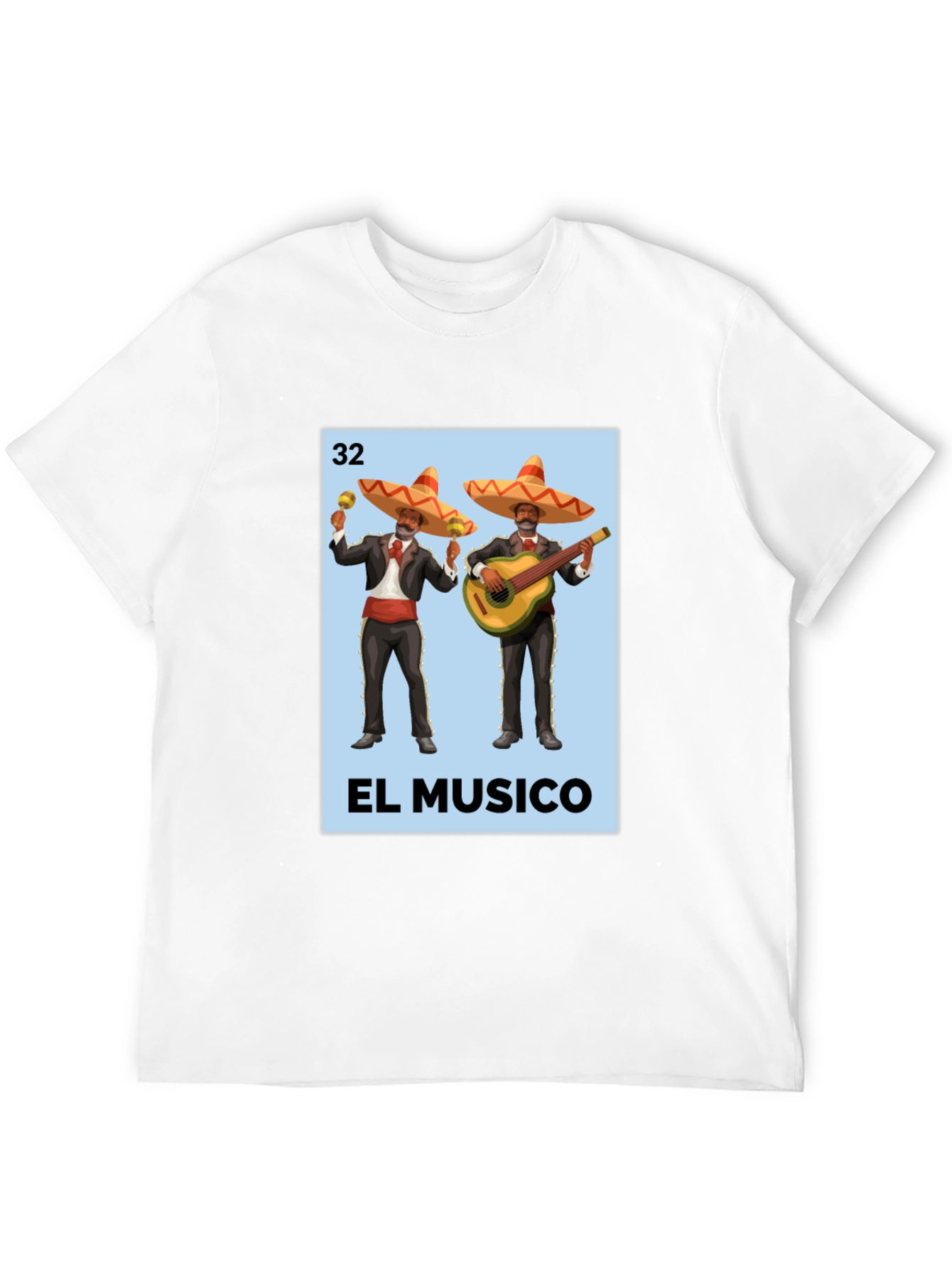 El Musico Loteria T-Shirt - Black Cotton Tee