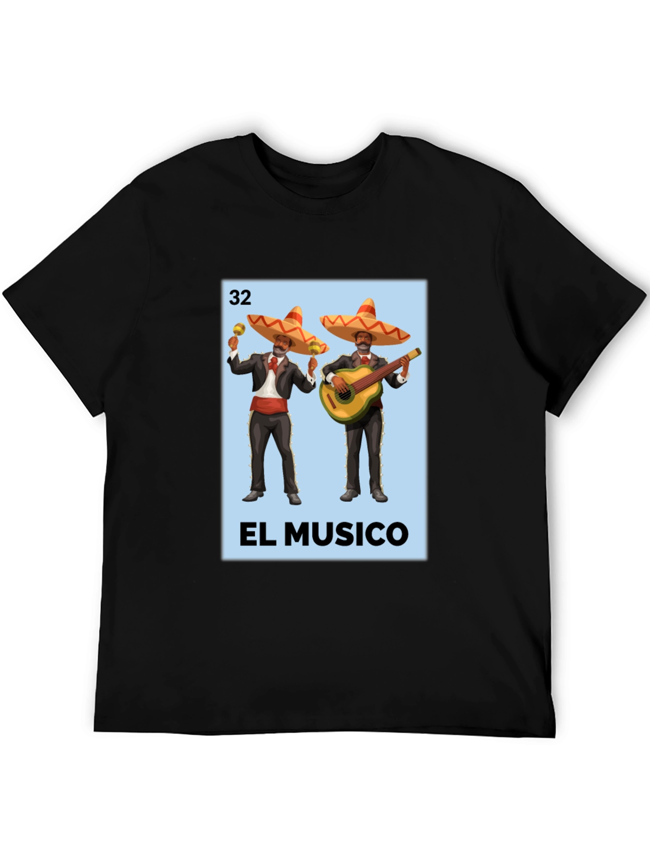 El Musico Loteria T-Shirt - Black Cotton Tee