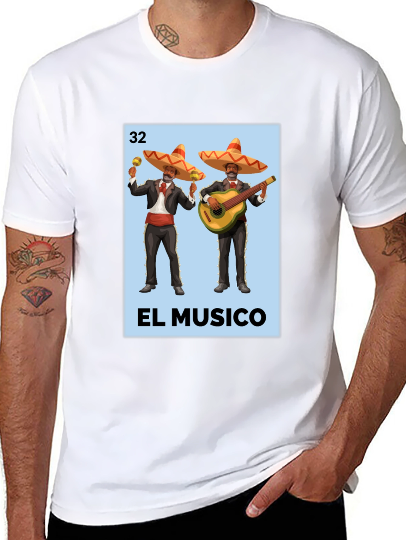 El Musico Loteria T-Shirt - Black Cotton Tee
