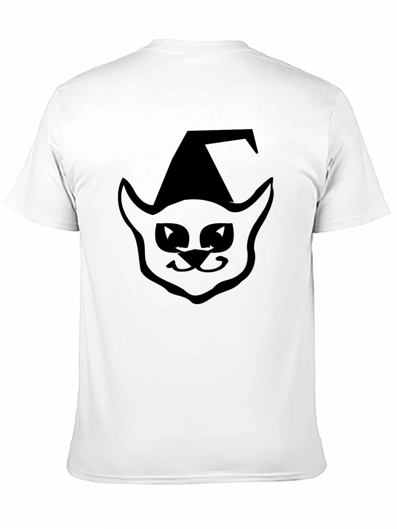 Halloween Cat Witch T-Shirt - Black Cotton Tee