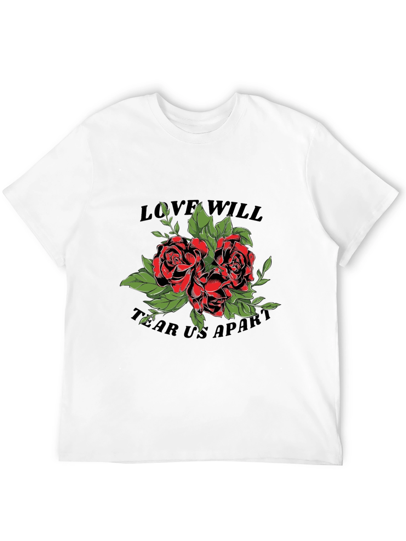 Love Will Tear Us Apart Rose Graphic T-Shirt