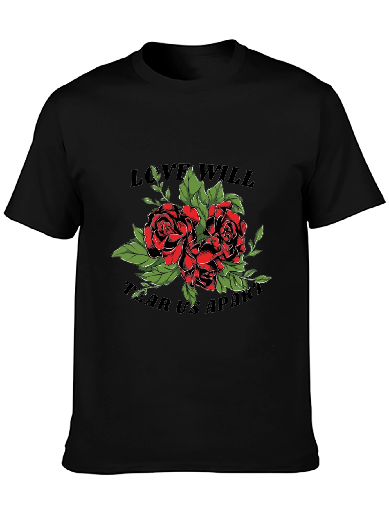 Love Will Tear Us Apart Rose Graphic T-Shirt