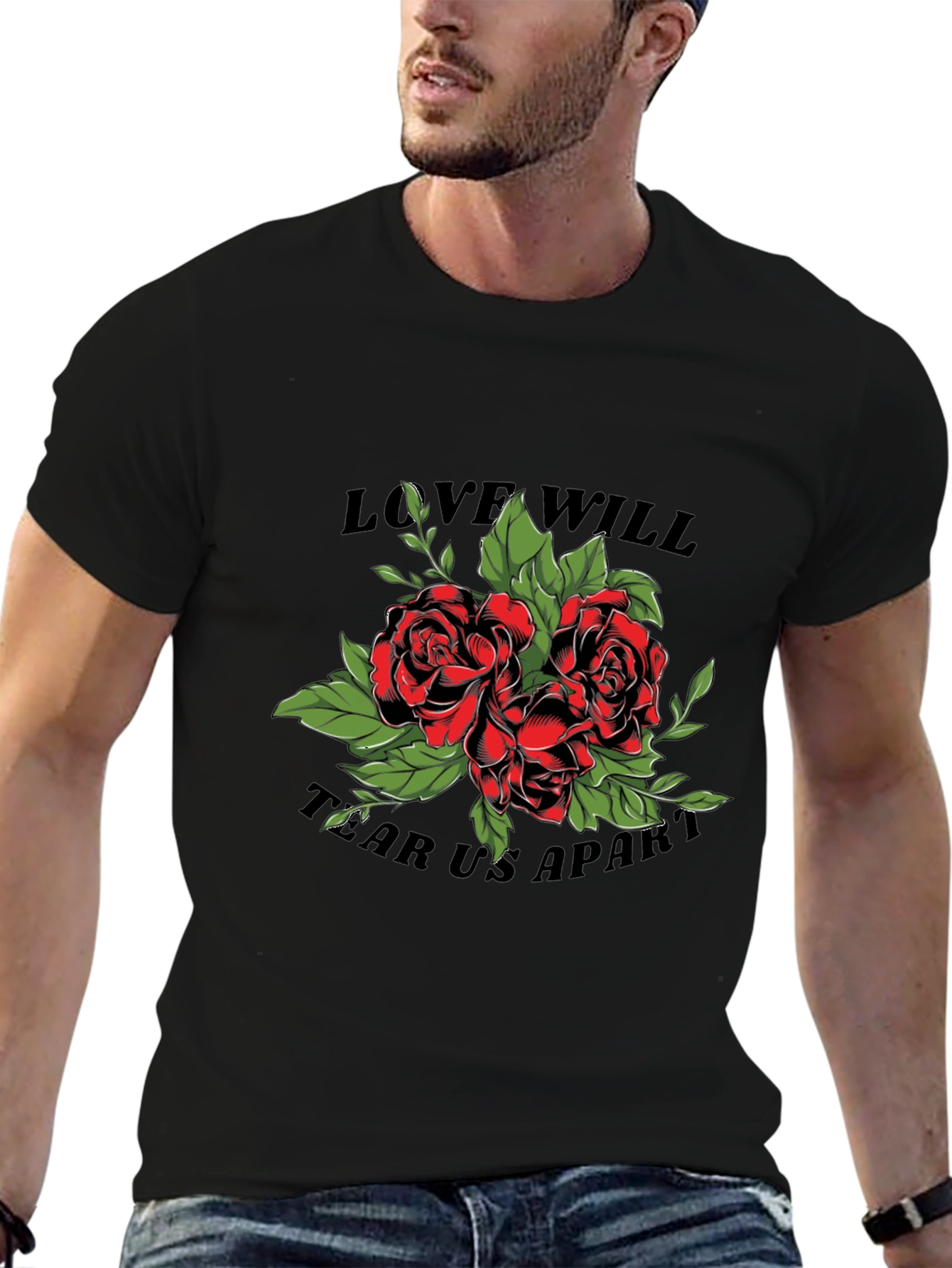Love Will Tear Us Apart Rose Graphic T-Shirt