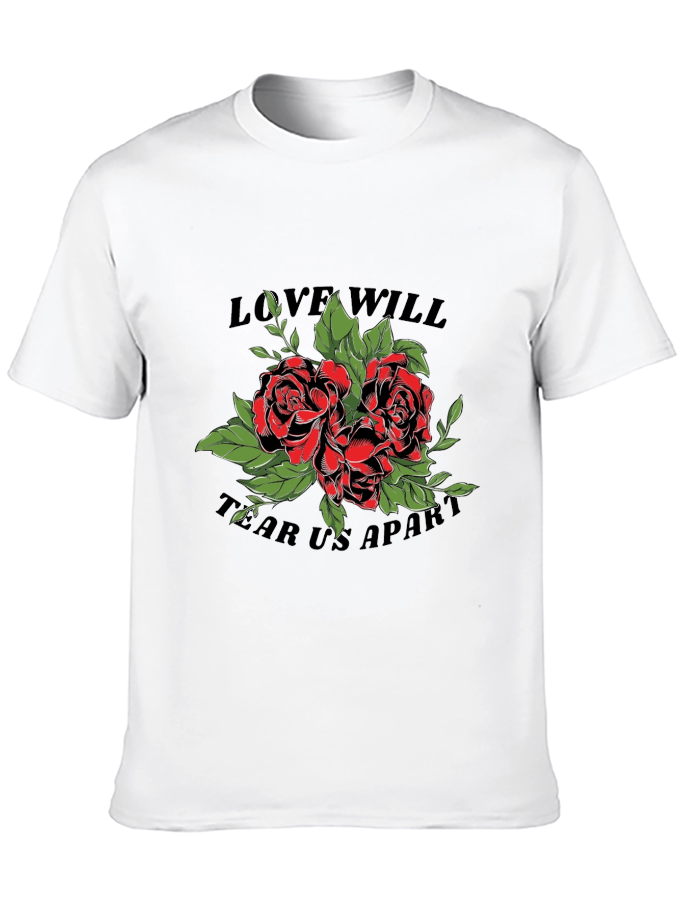 Love Will Tear Us Apart Rose Graphic T-Shirt