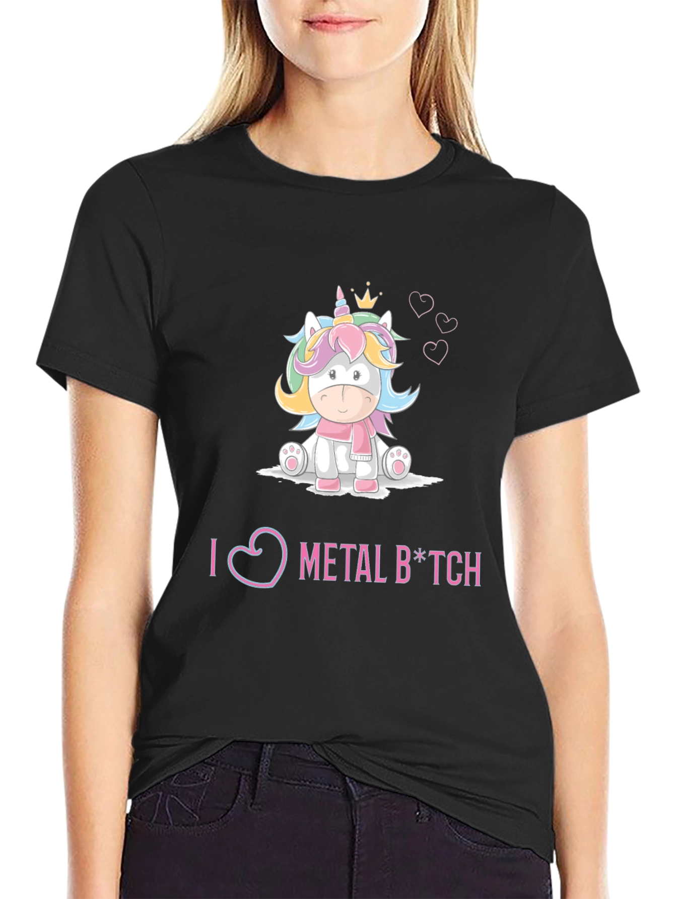 I Love Metal Unicorn Graphic Tee