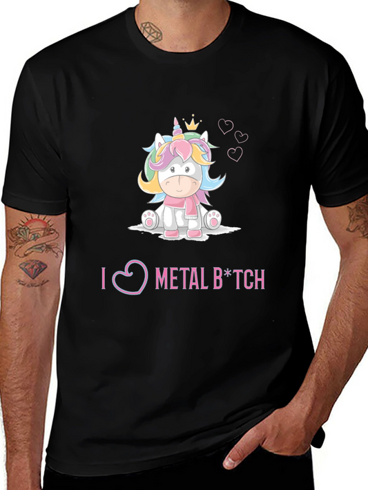 I Love Metal Unicorn Graphic Tee