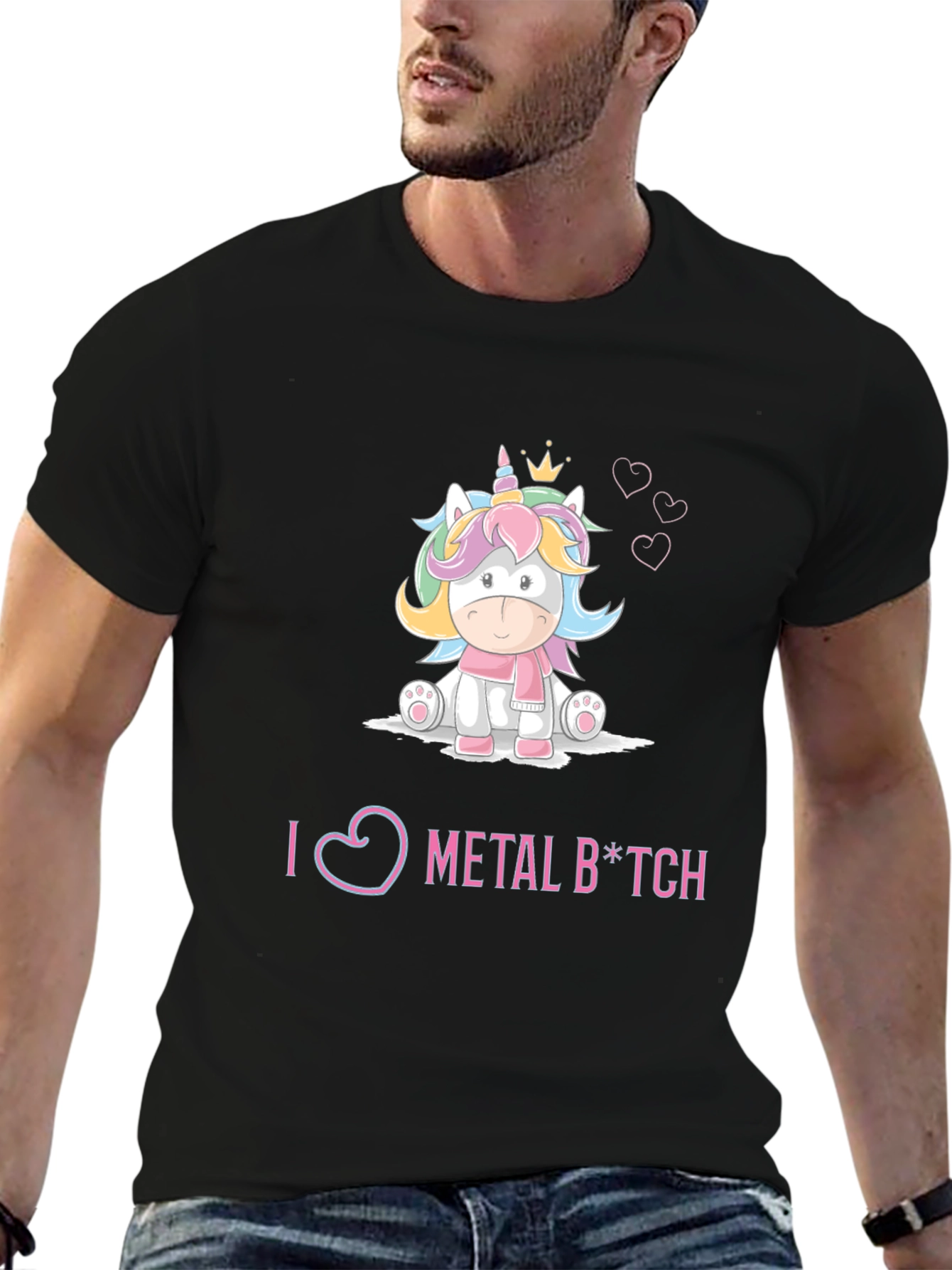 I Love Metal Unicorn Graphic Tee