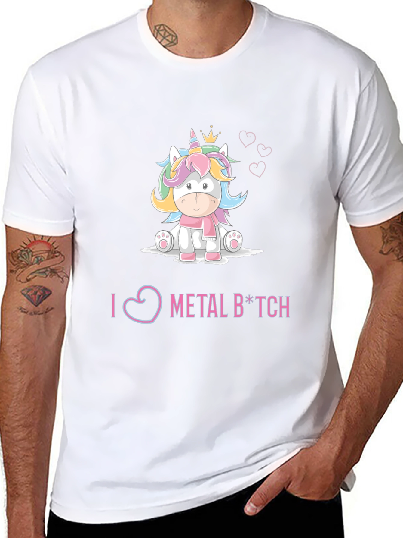 I Love Metal Unicorn Graphic Tee
